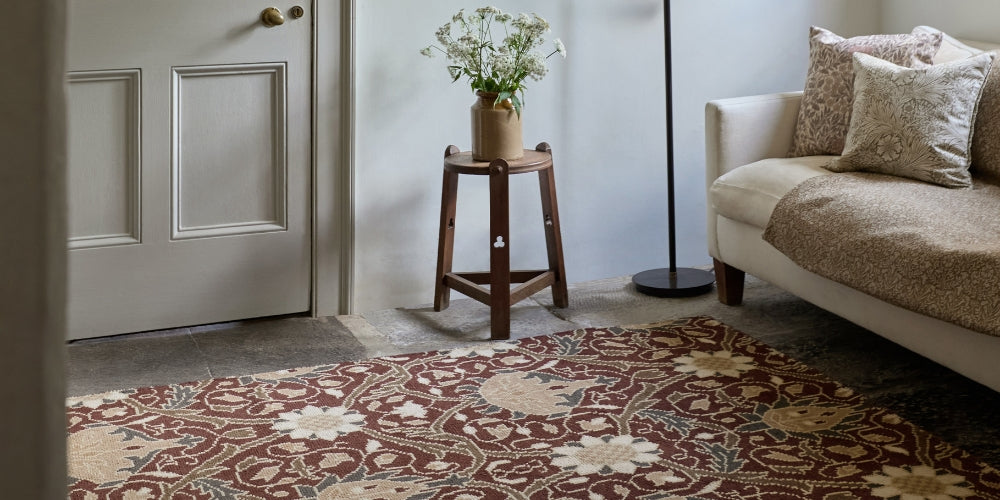 Bramble Jute Area Rug Underneath Dining Table