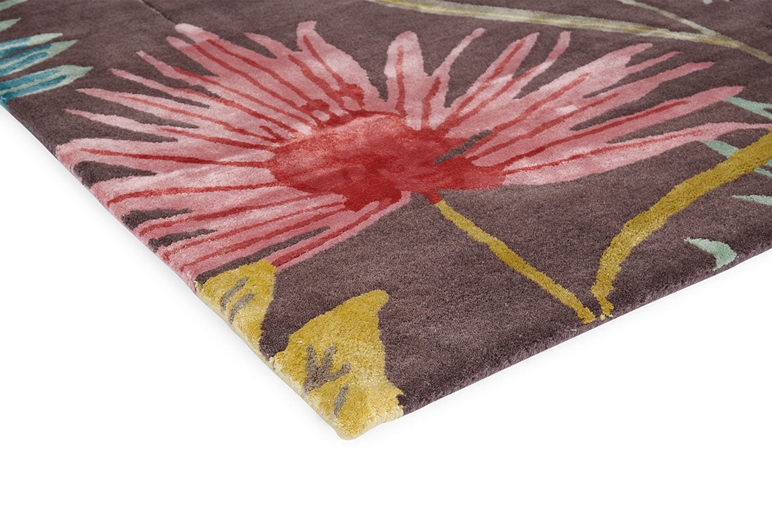 Harlequin rug with a multicolour floral pattern