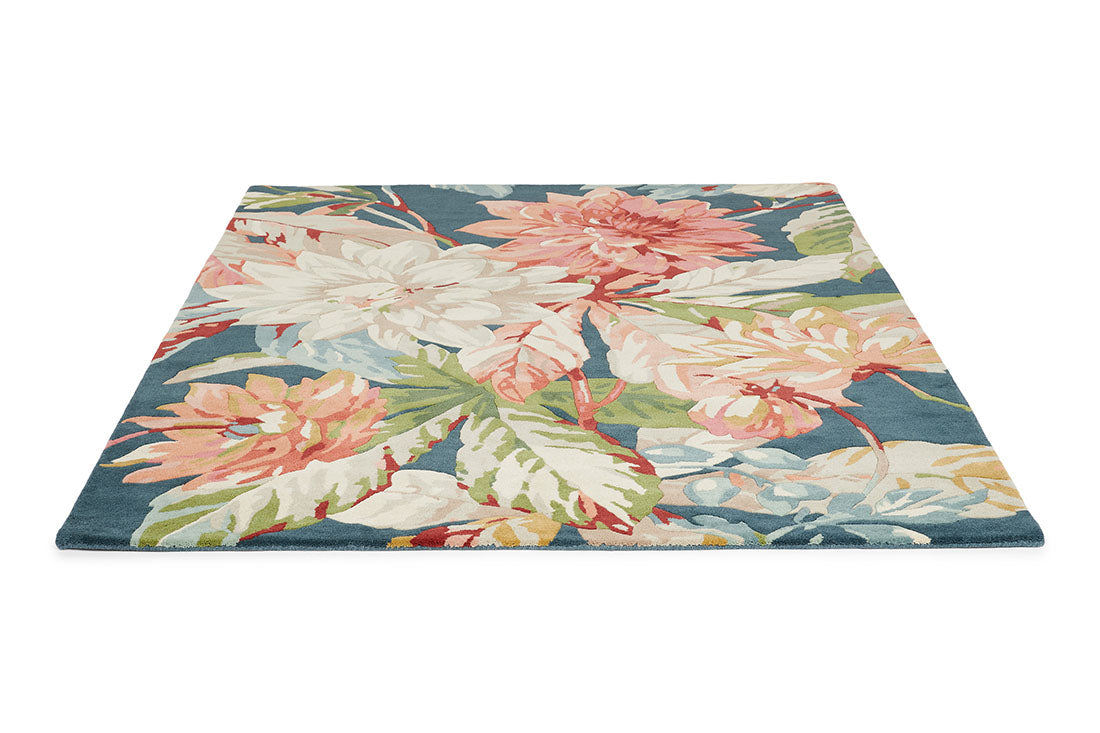 green and pink floral design