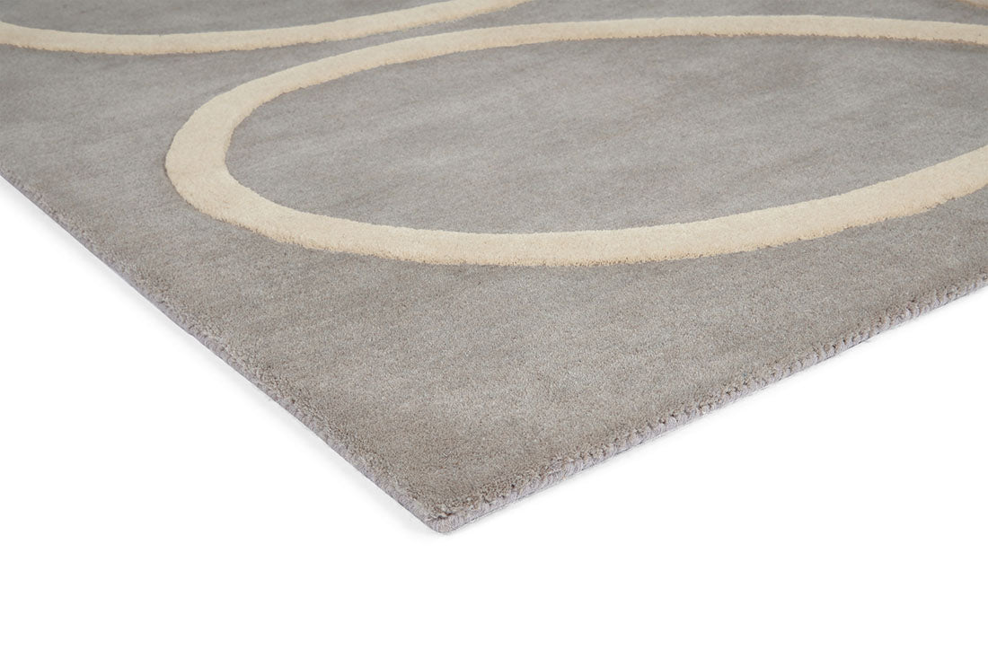 orla kiely giant linear stem rug - grey rug with a leaf design
