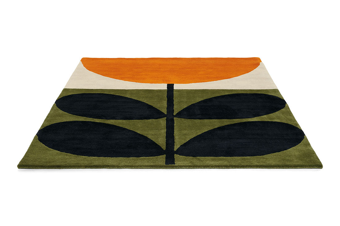 orla kiely stem black - multicolour flower rug
