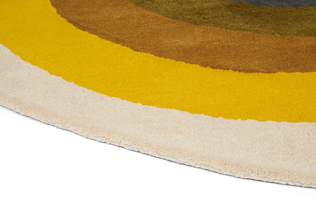 orla kiely sunflower yellow circle rug