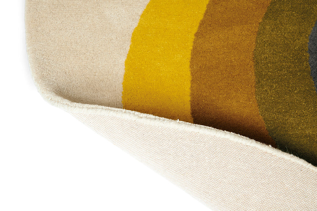 orla kiely sunflower yellow circle rug