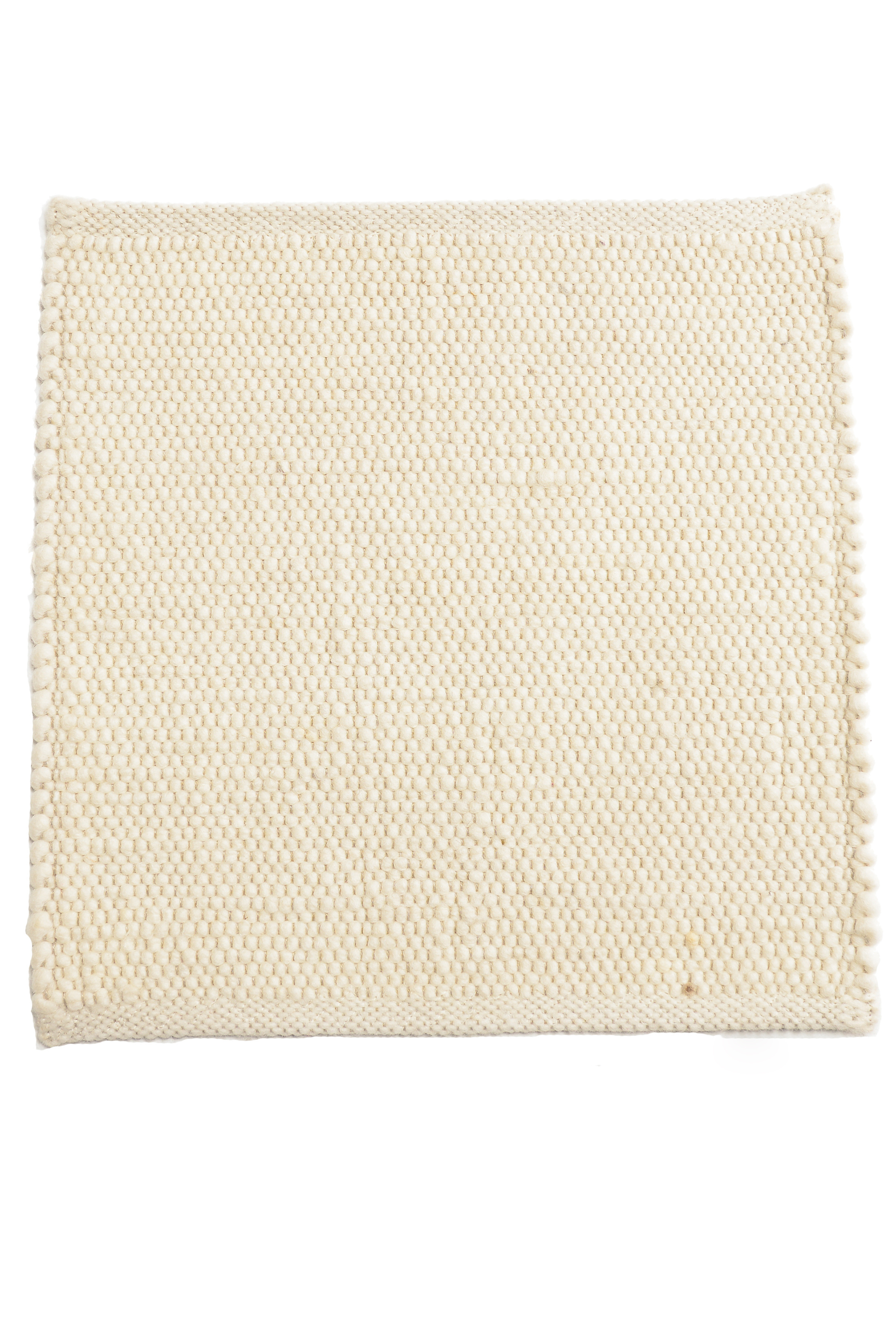 White luxury plain handwoven rug