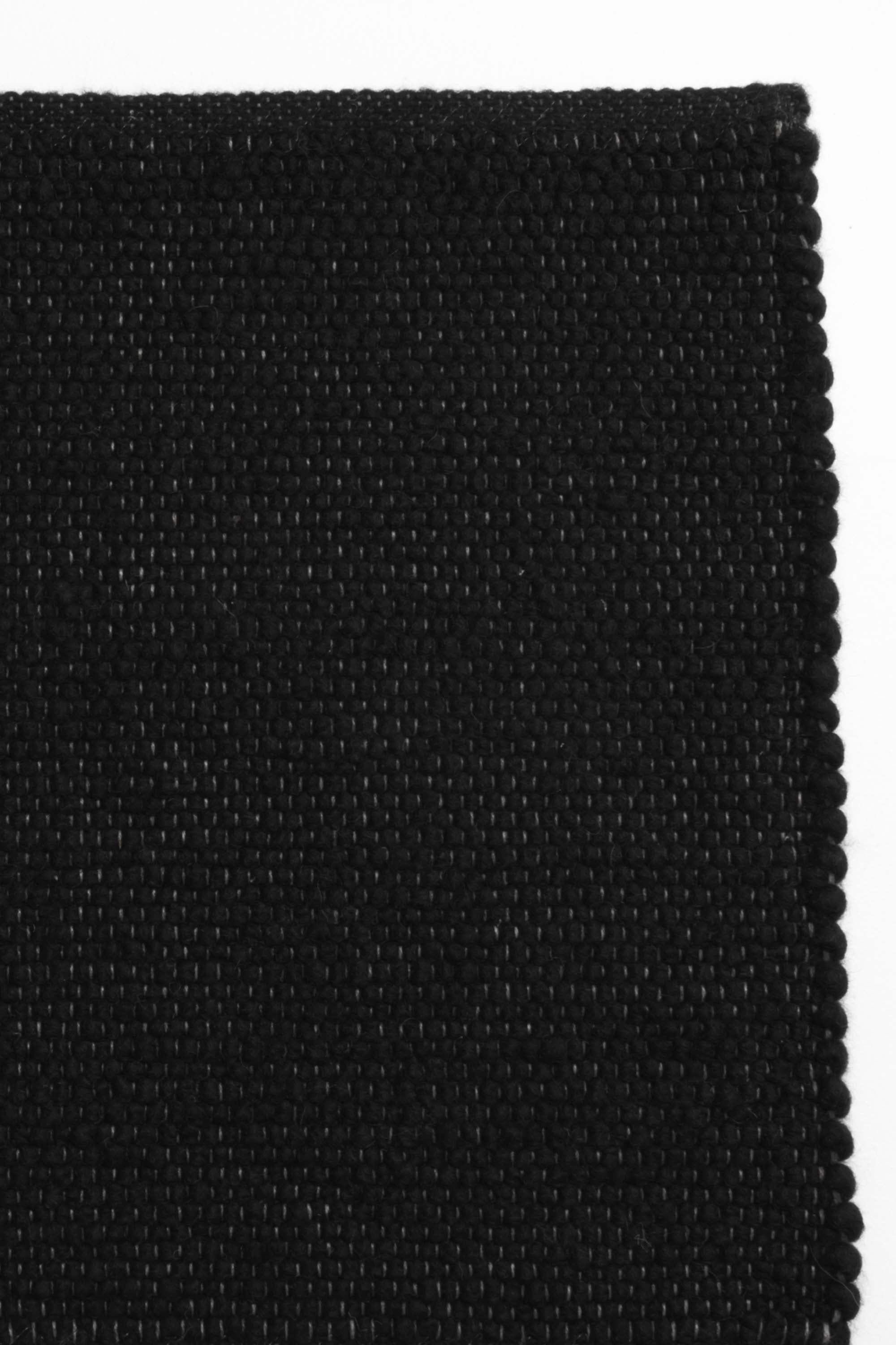 Black luxury plain handwoven rug