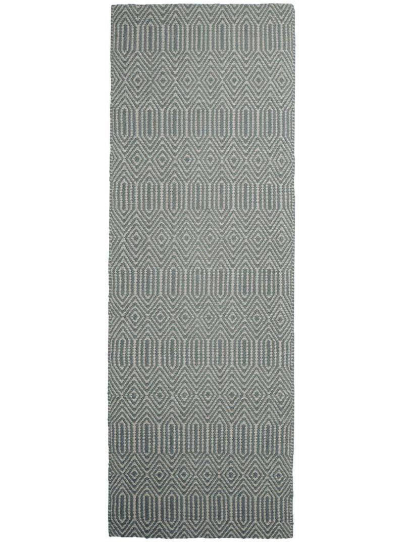duck egg blue and white runner geometric aztec pattern