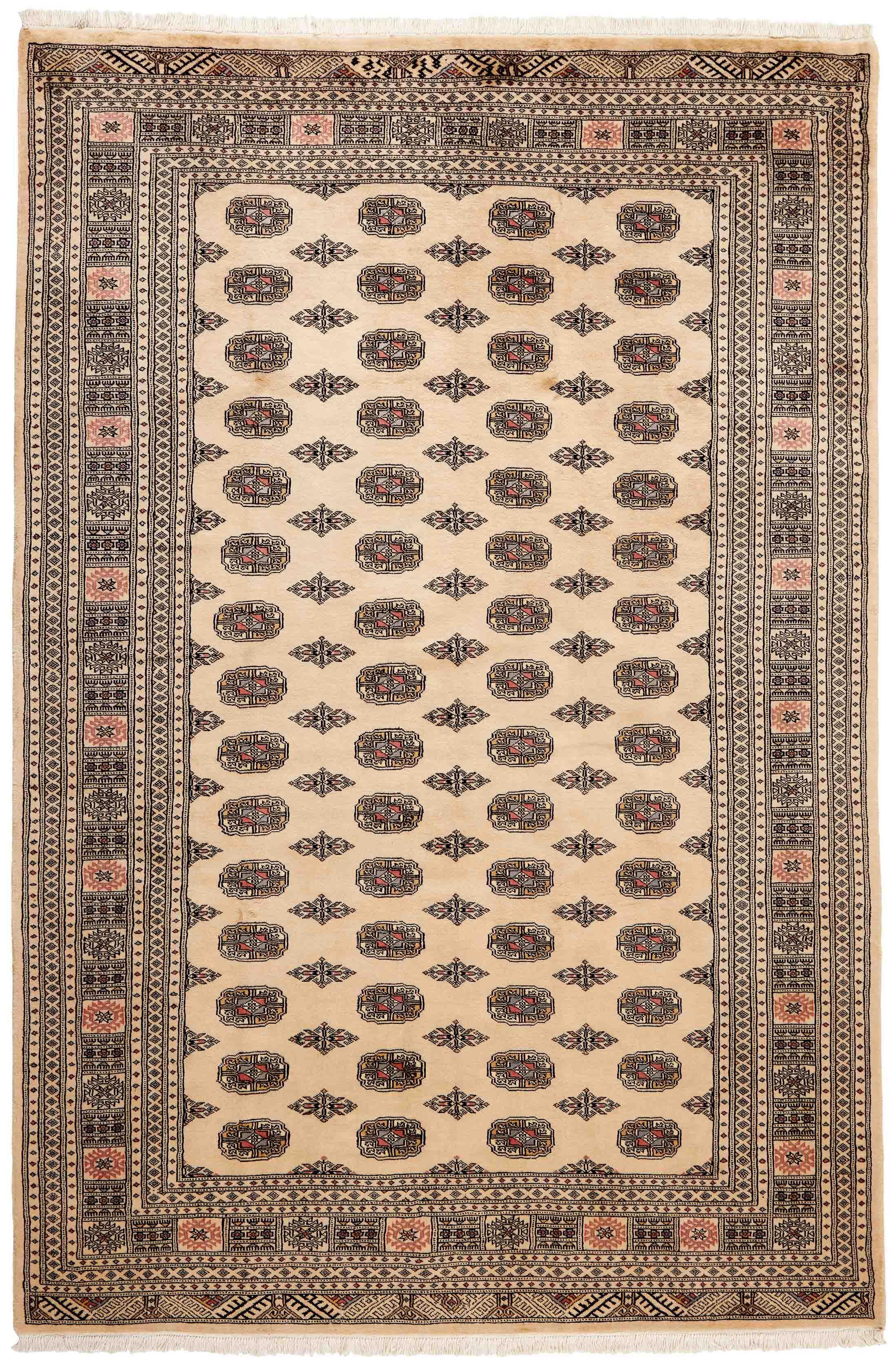 beige oriental rug with traditional pattern