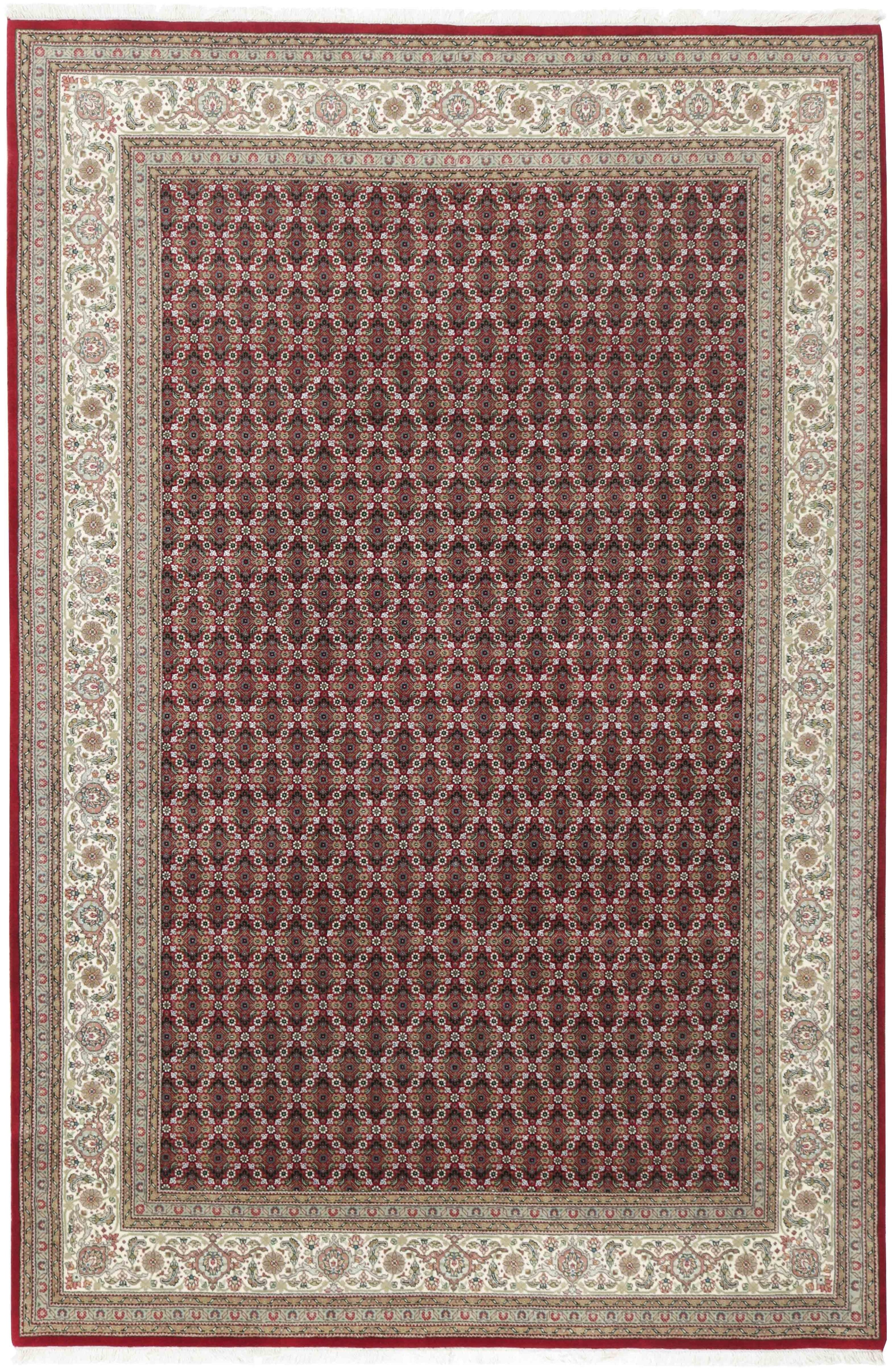 Authentic persian rug with traditional floral design in red