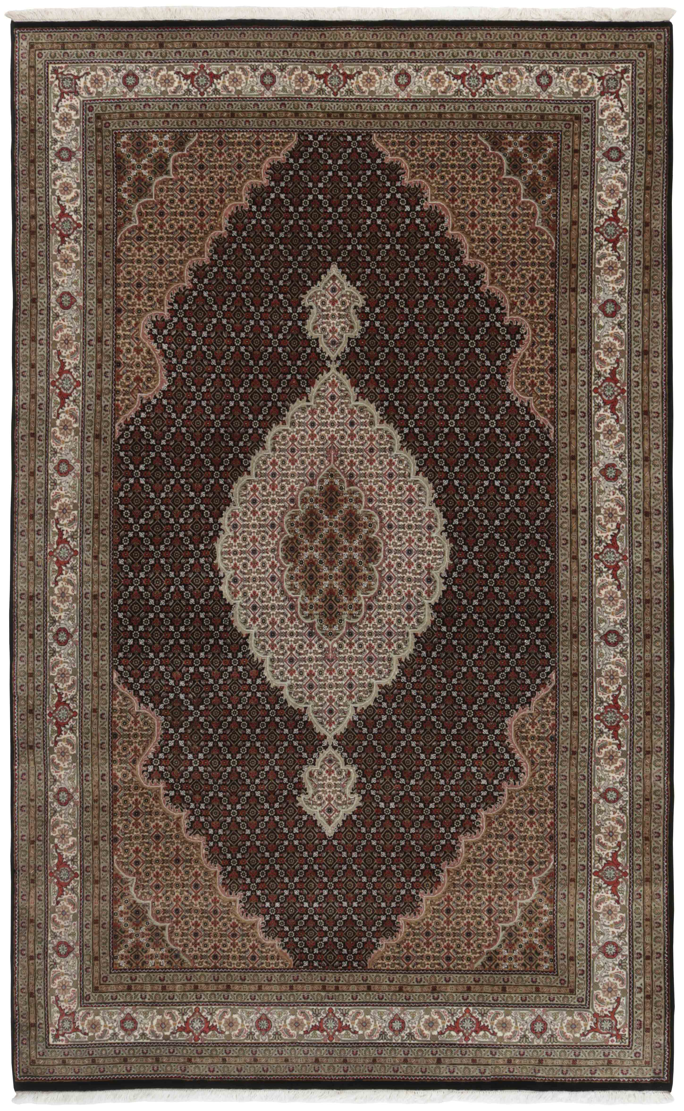 Large red and black ombre rug