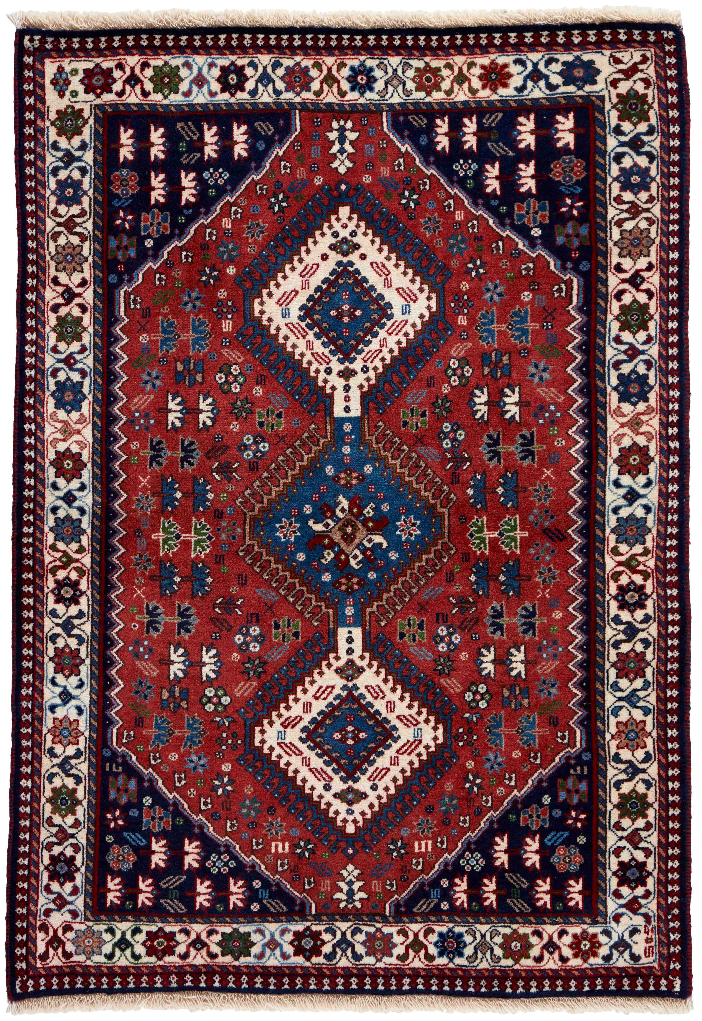 multicolour authentic persian rug with a traditional design