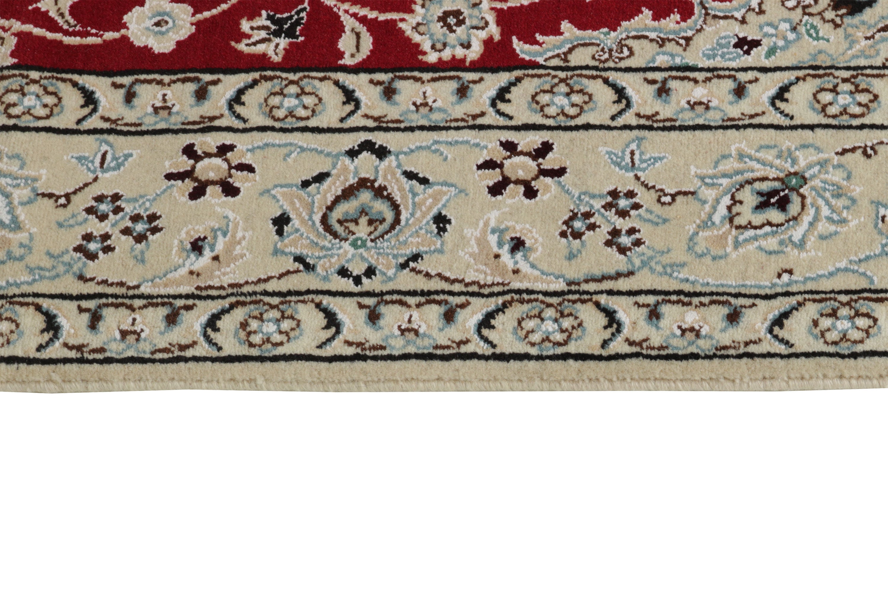 Authentic oriental rug with traditional floral design in red