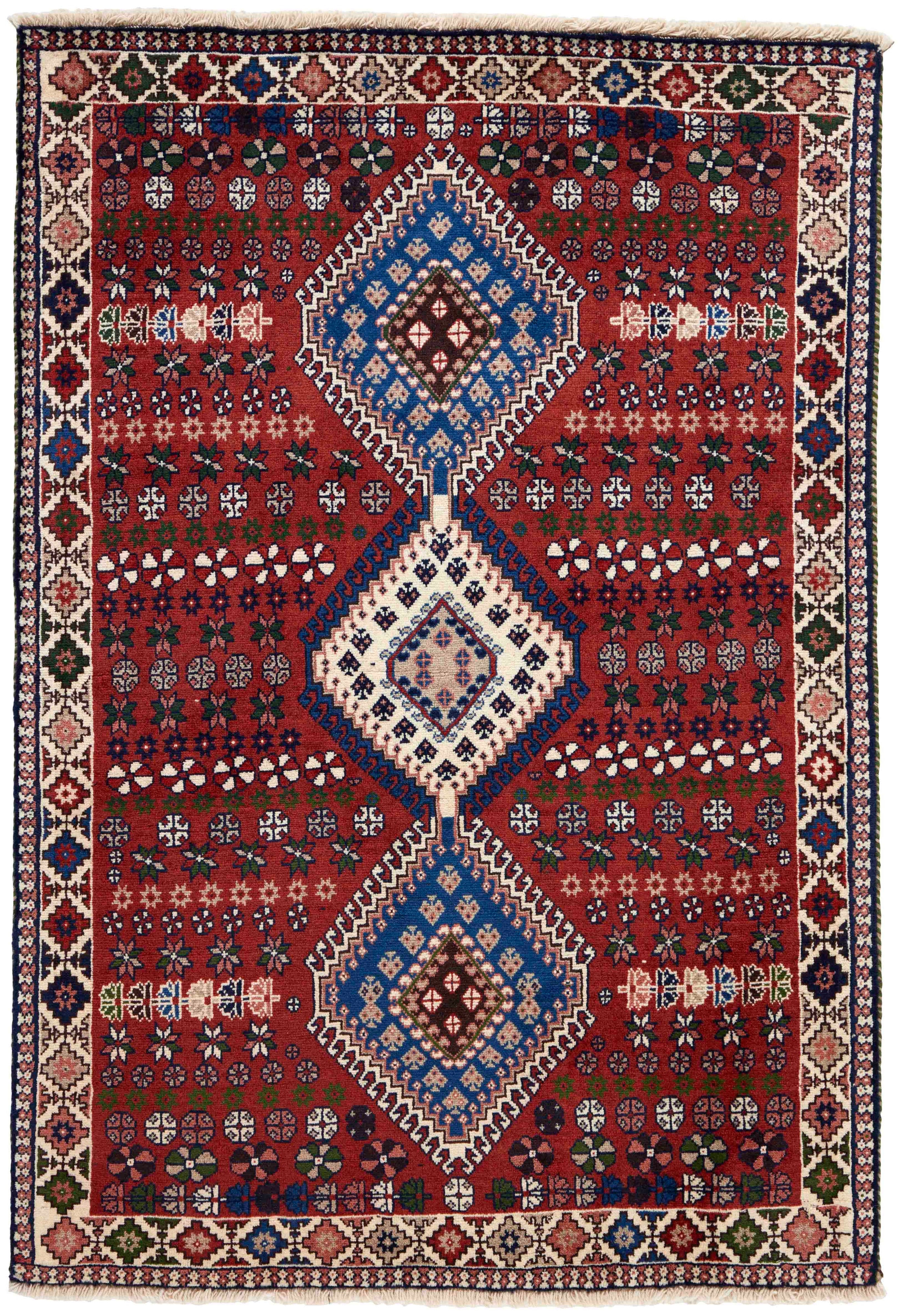 multicolour authentic persian rug with a traditional design