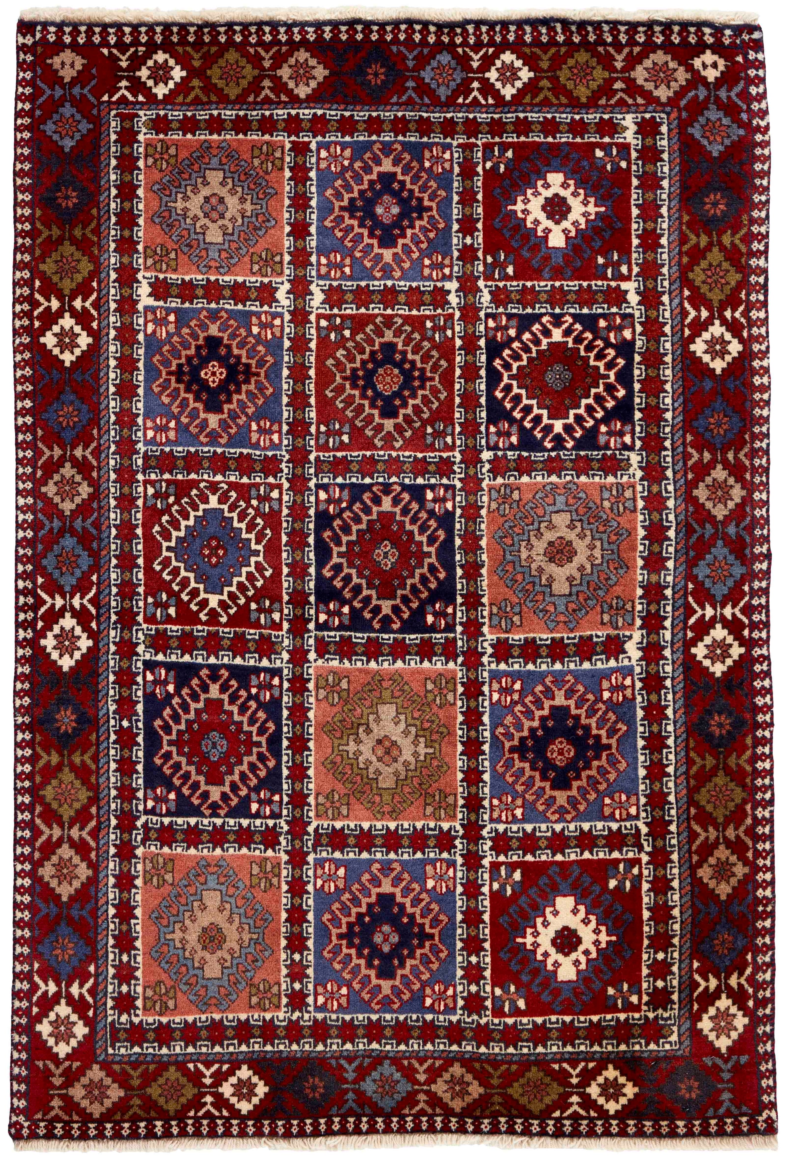 multicolour authentic persian rug with a traditional design