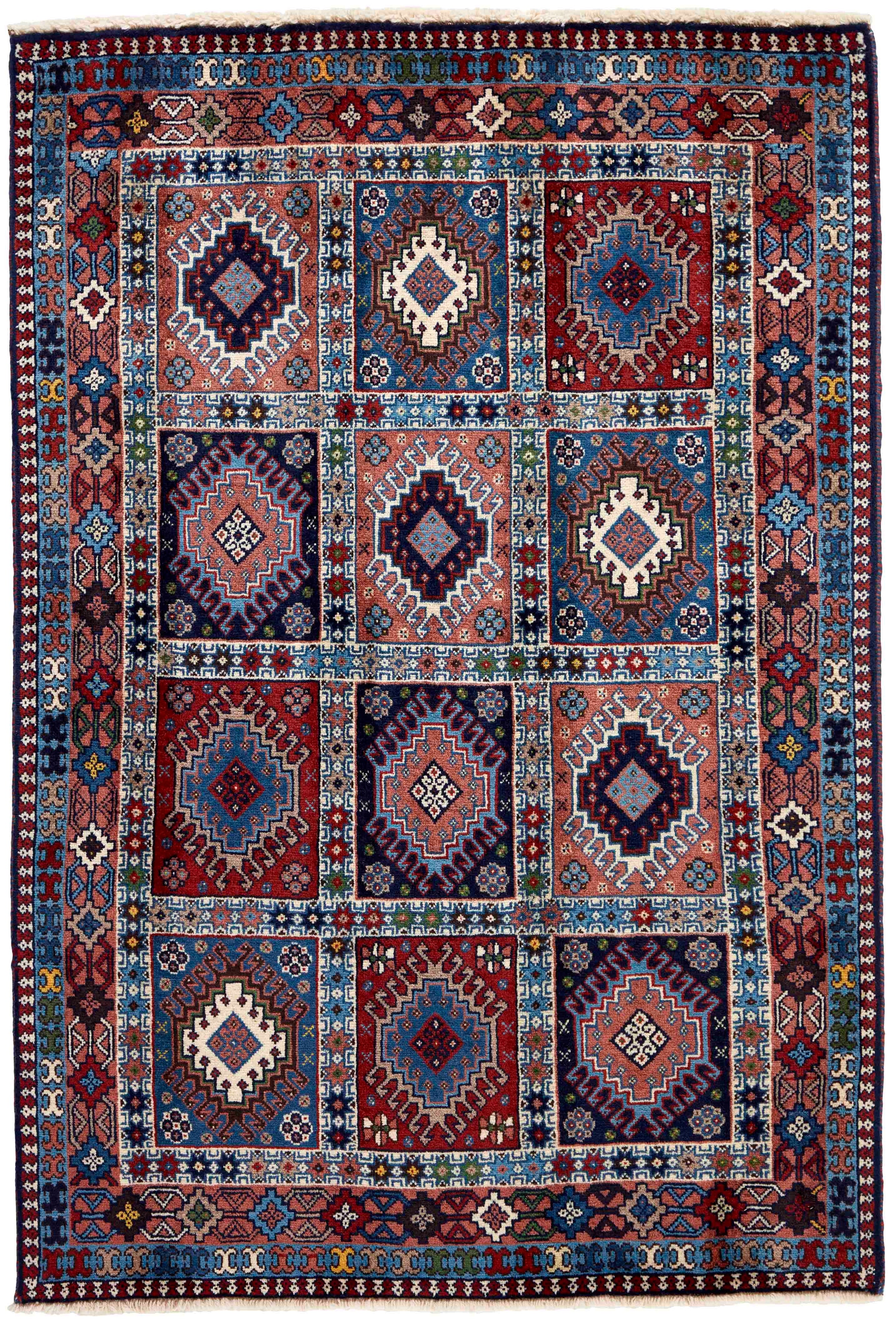 multicolour authentic persian rug with a traditional design