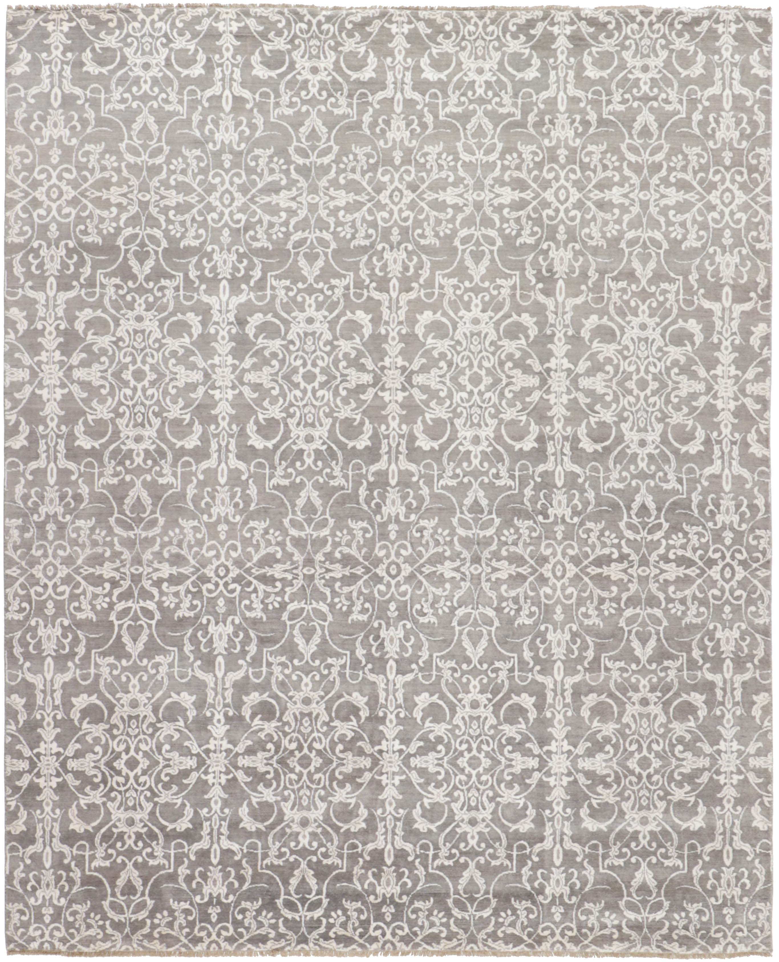 Authentic oriental rug with traditional floral design in beige