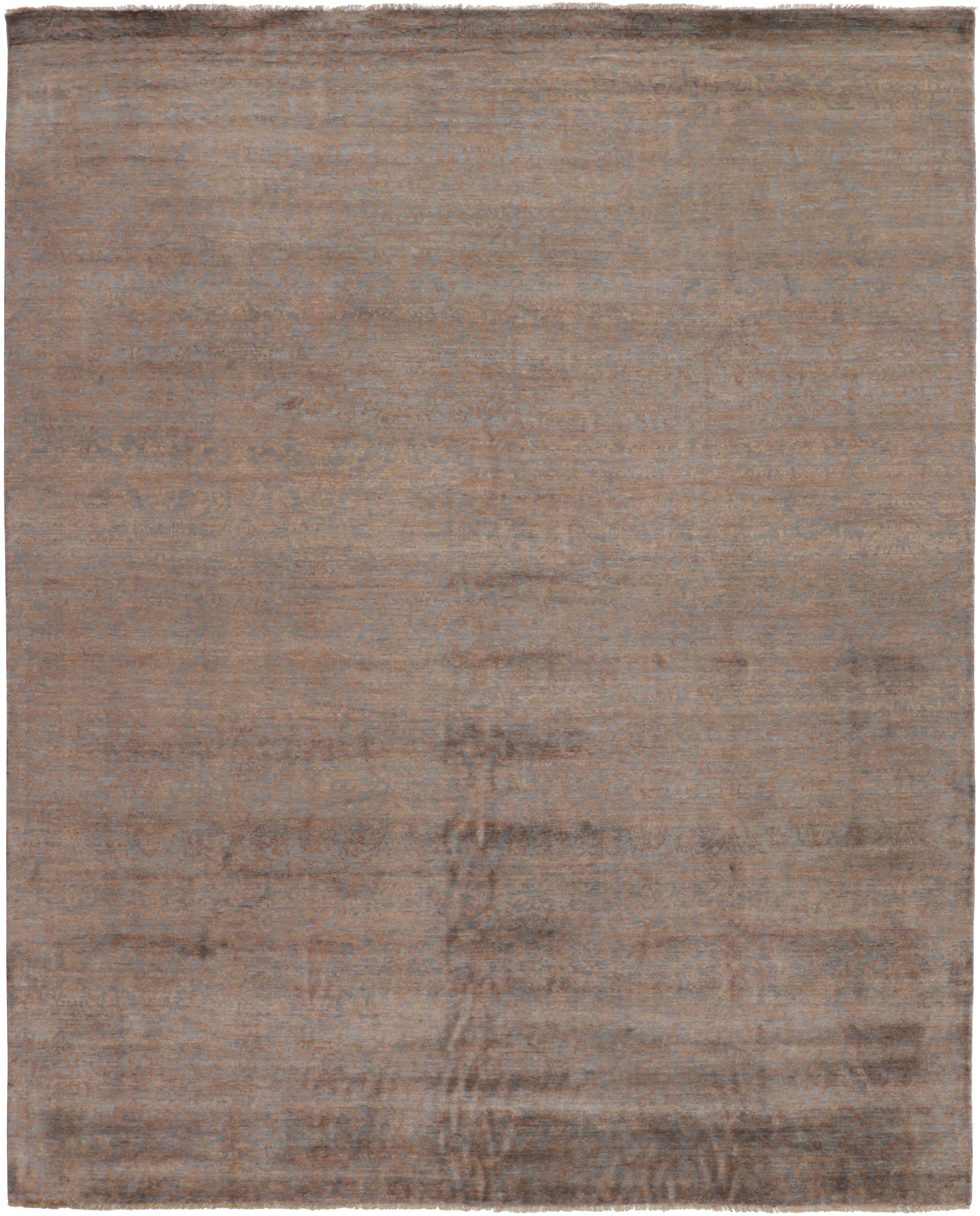Authentic oriental rug with a damask pattern in brown