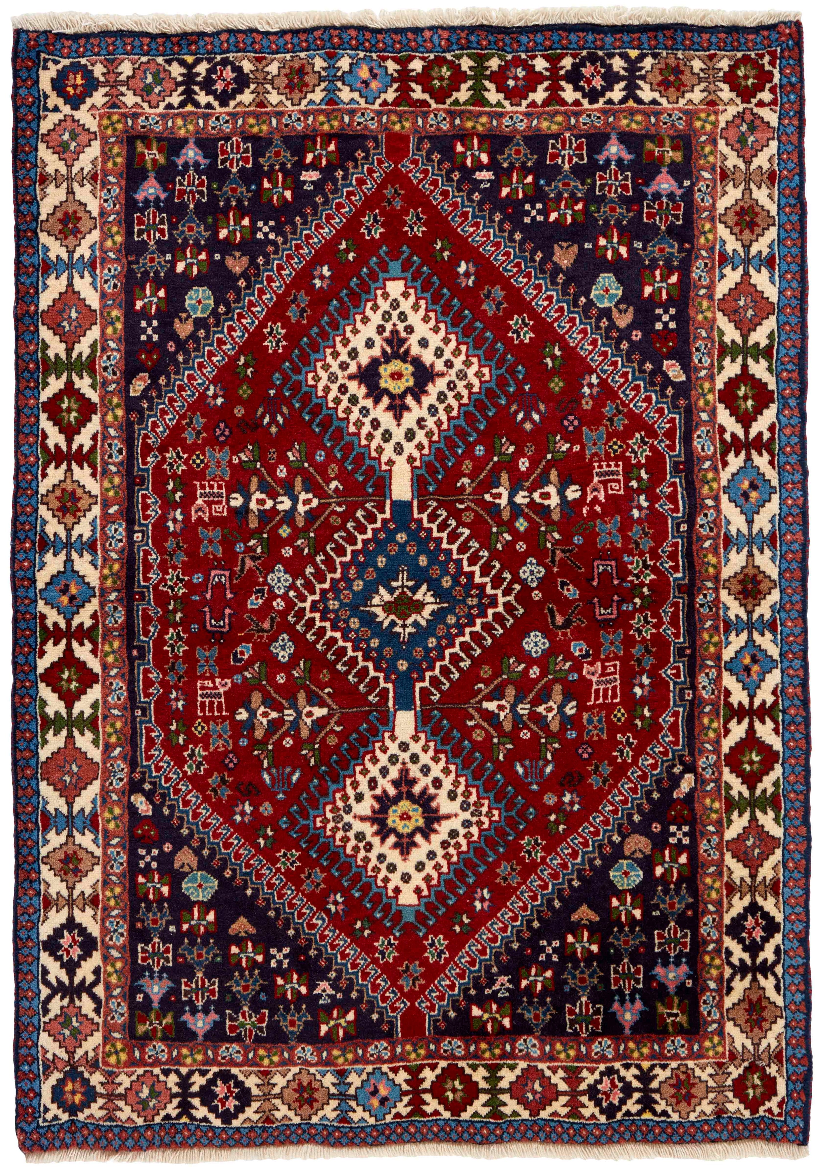 multicolour authentic persian rug with a traditional design