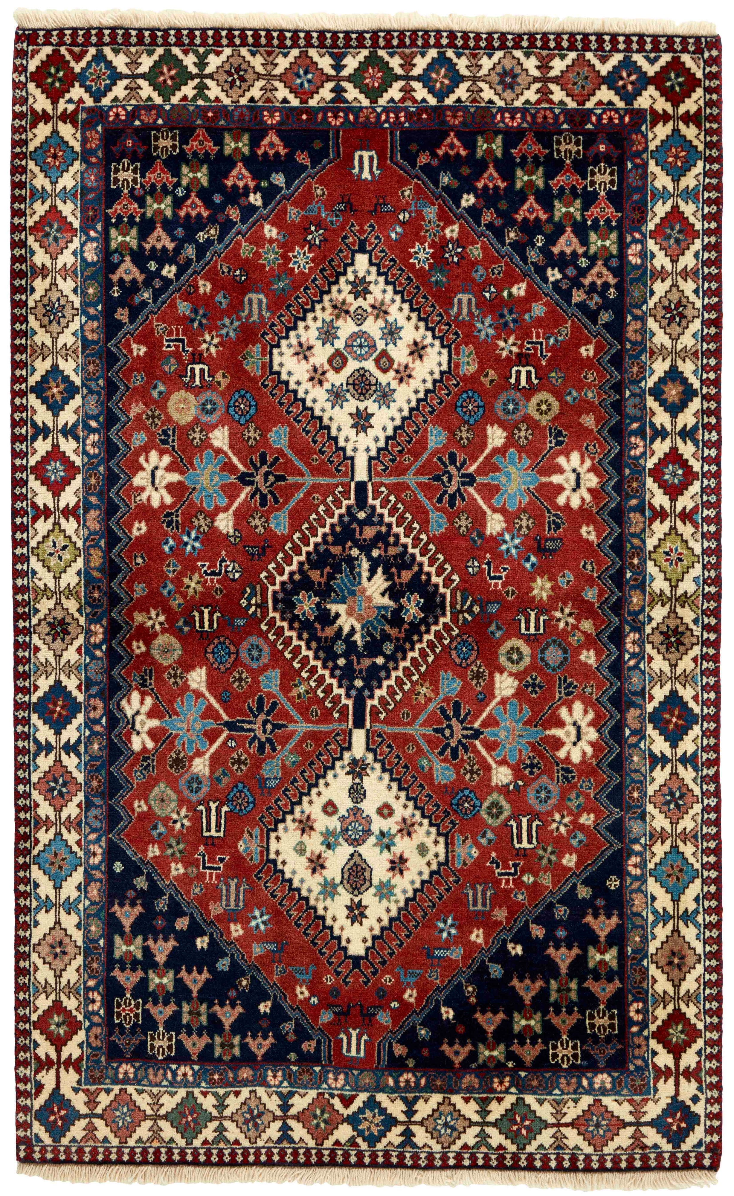 multicolour authentic persian rug with a traditional design