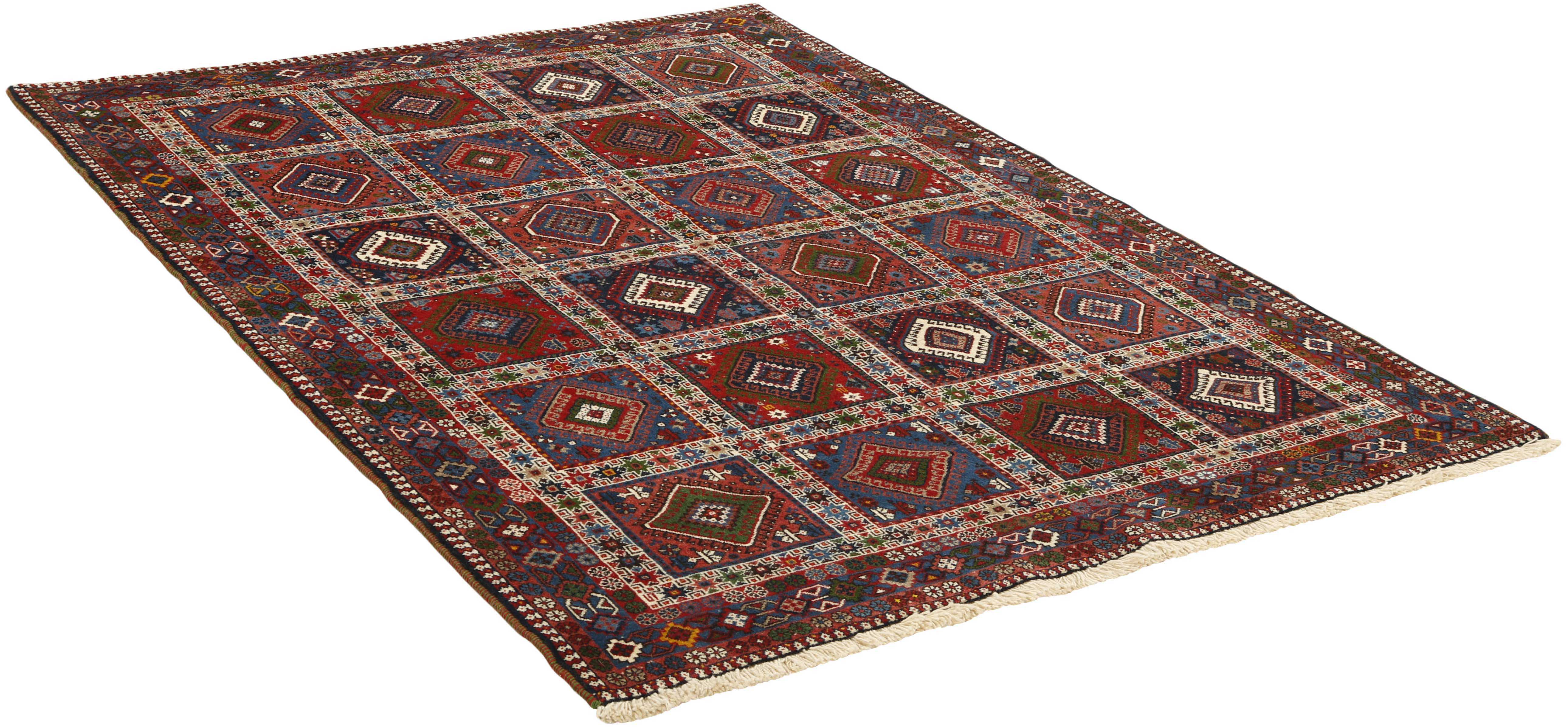 red authentic persian rug with a traditional design