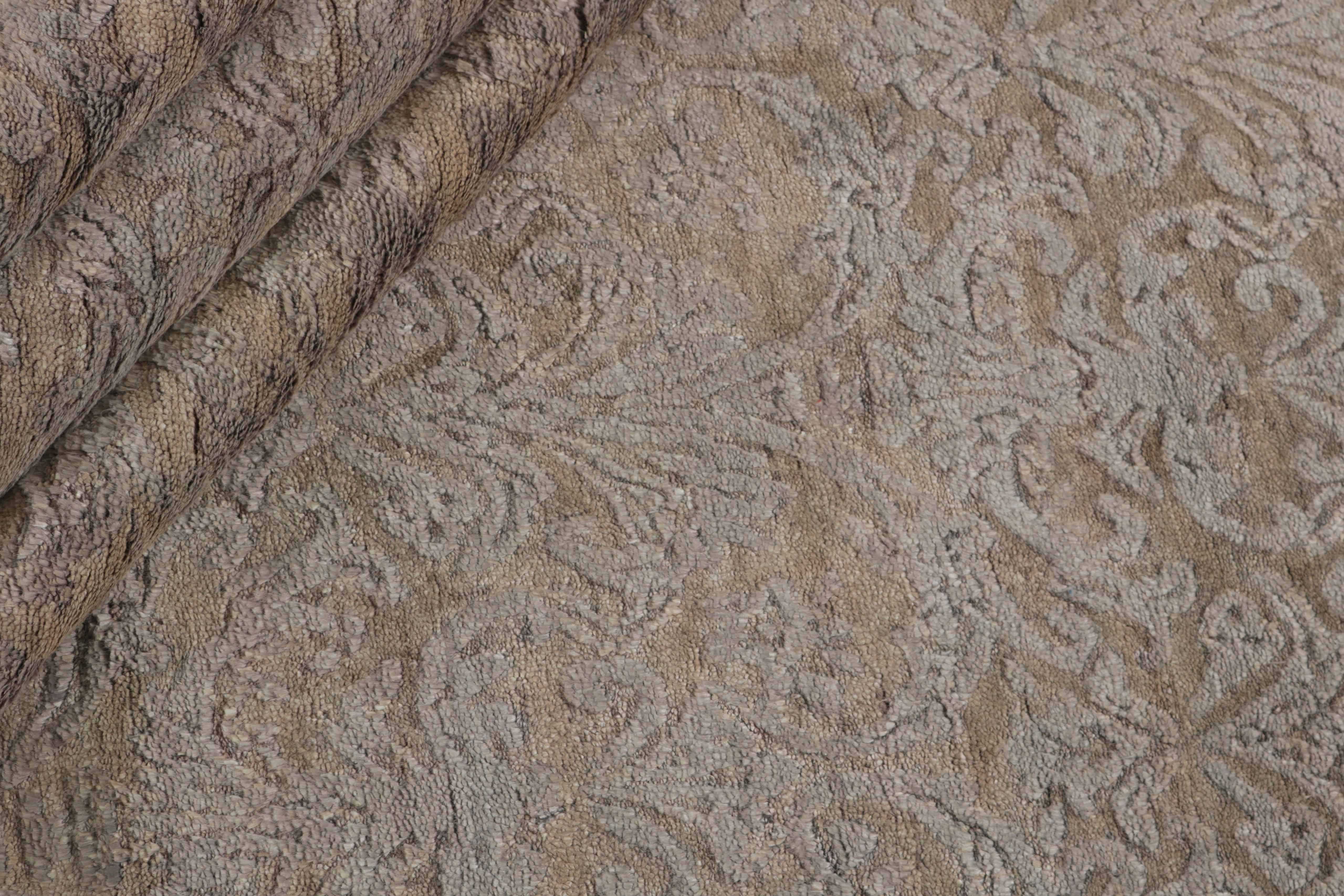 Authentic oriental rug with a damask pattern in brown