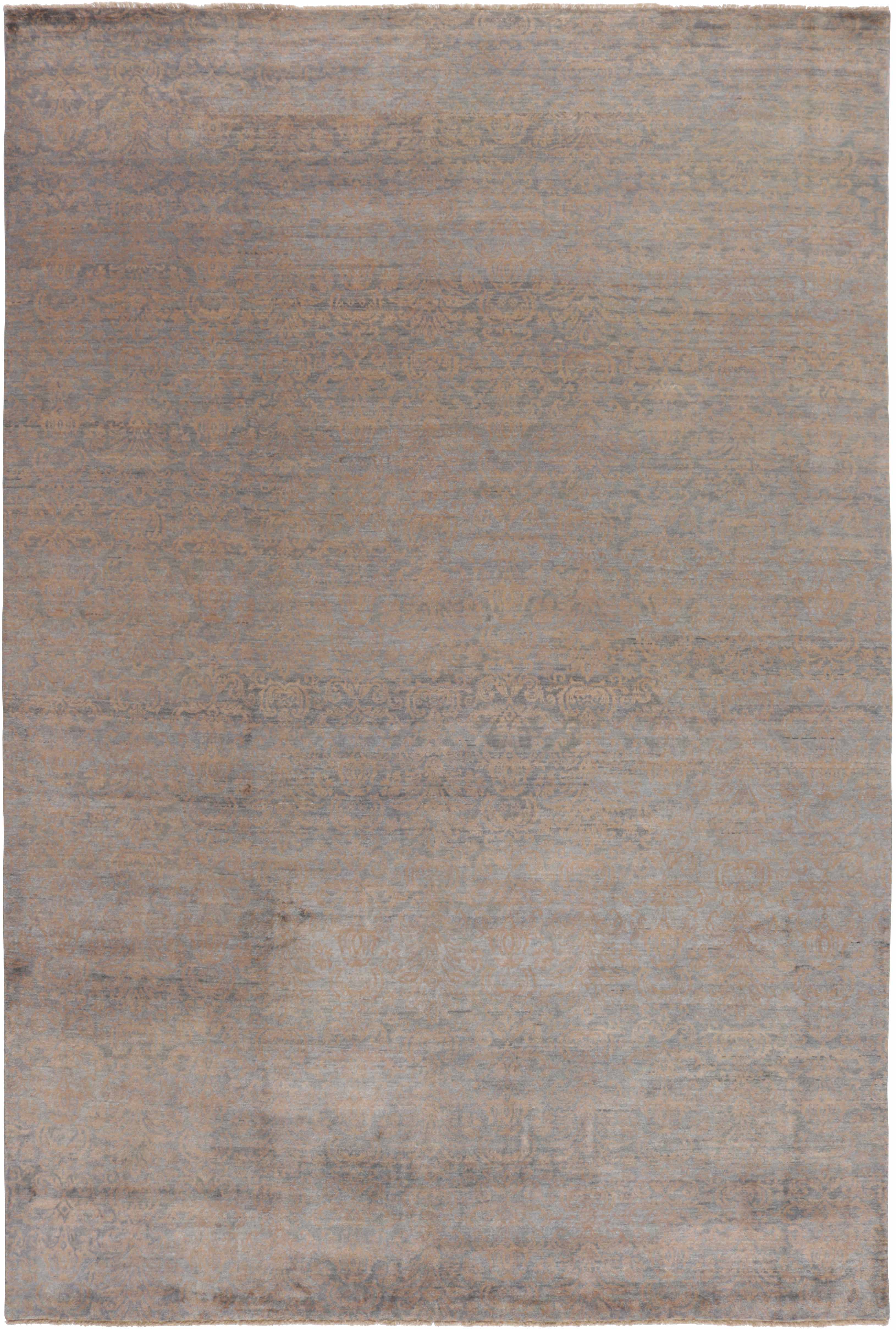 Authentic oriental rug with a damask pattern in beige