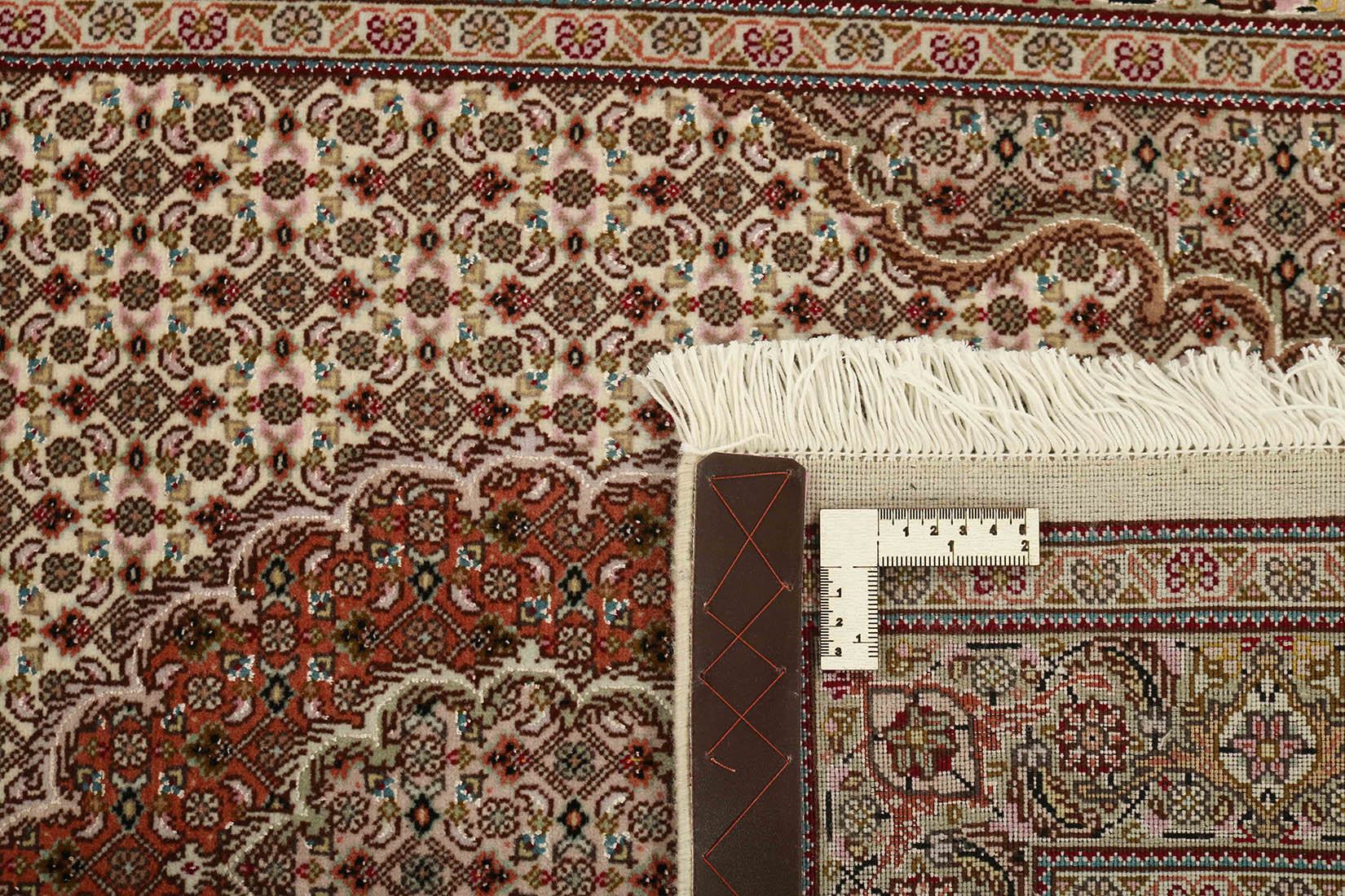 Authentic persian runner with traditional floral design in red