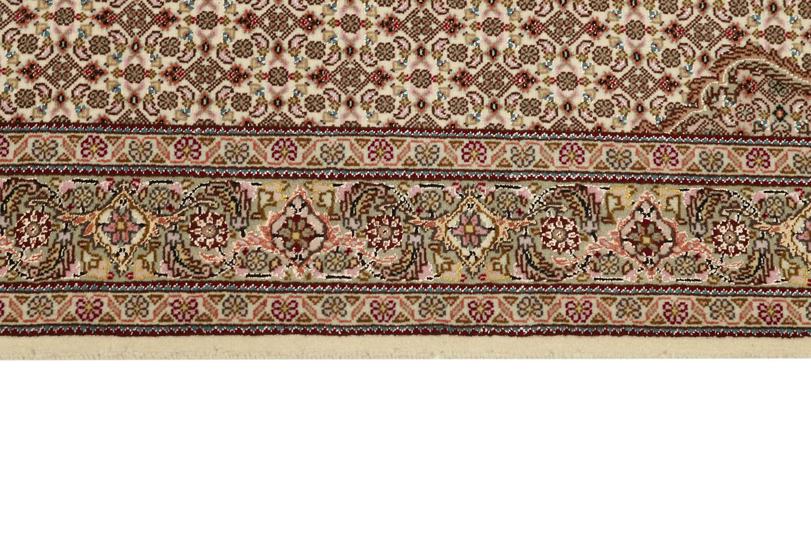 Authentic persian runner with traditional floral design in red