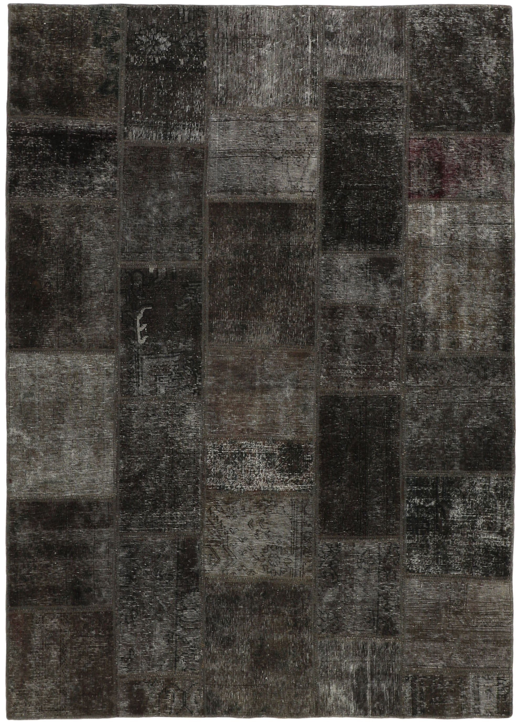 Authentic brown patchwork persian rug