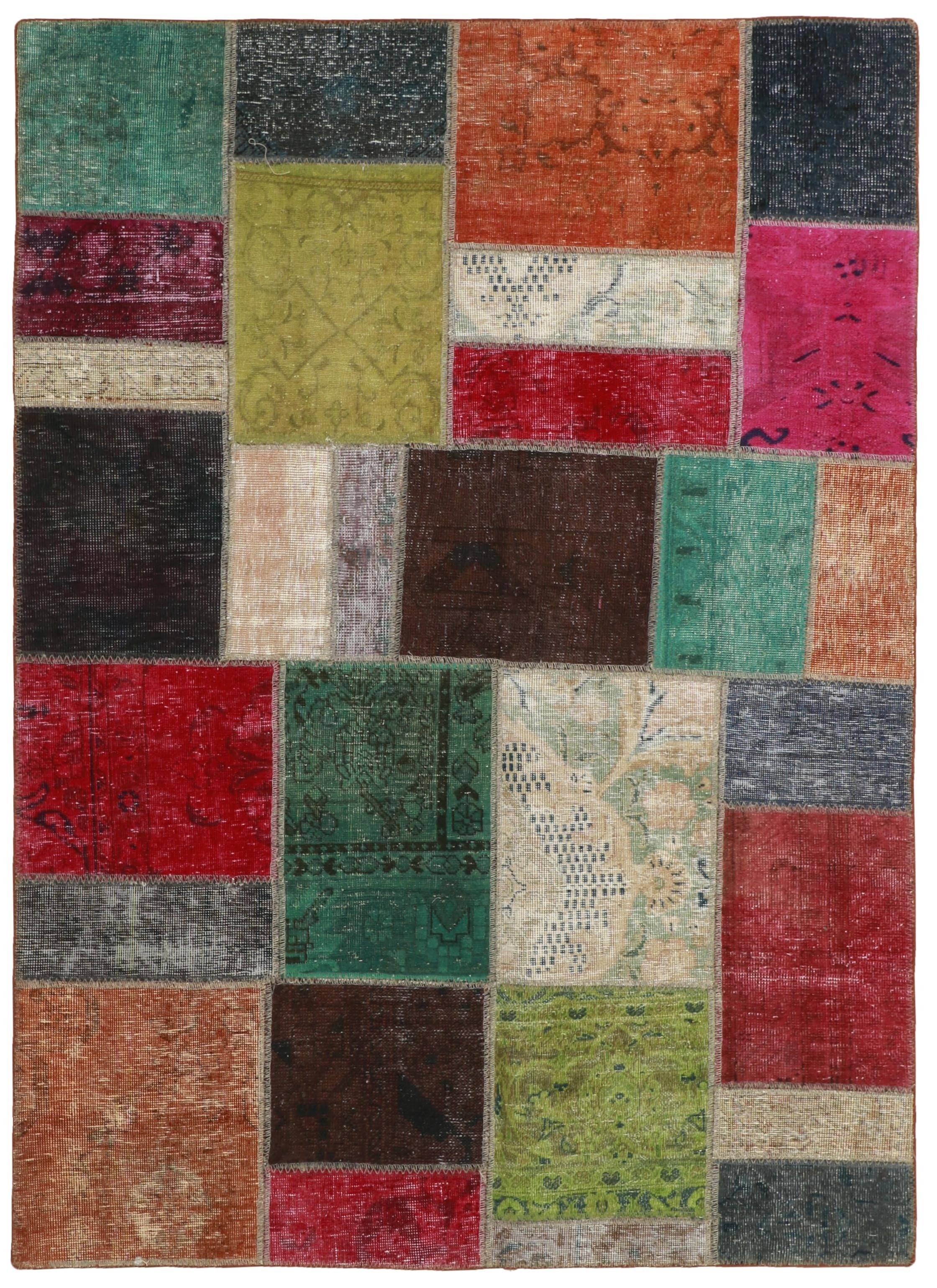 Authentic multicolour patchwork persian rug