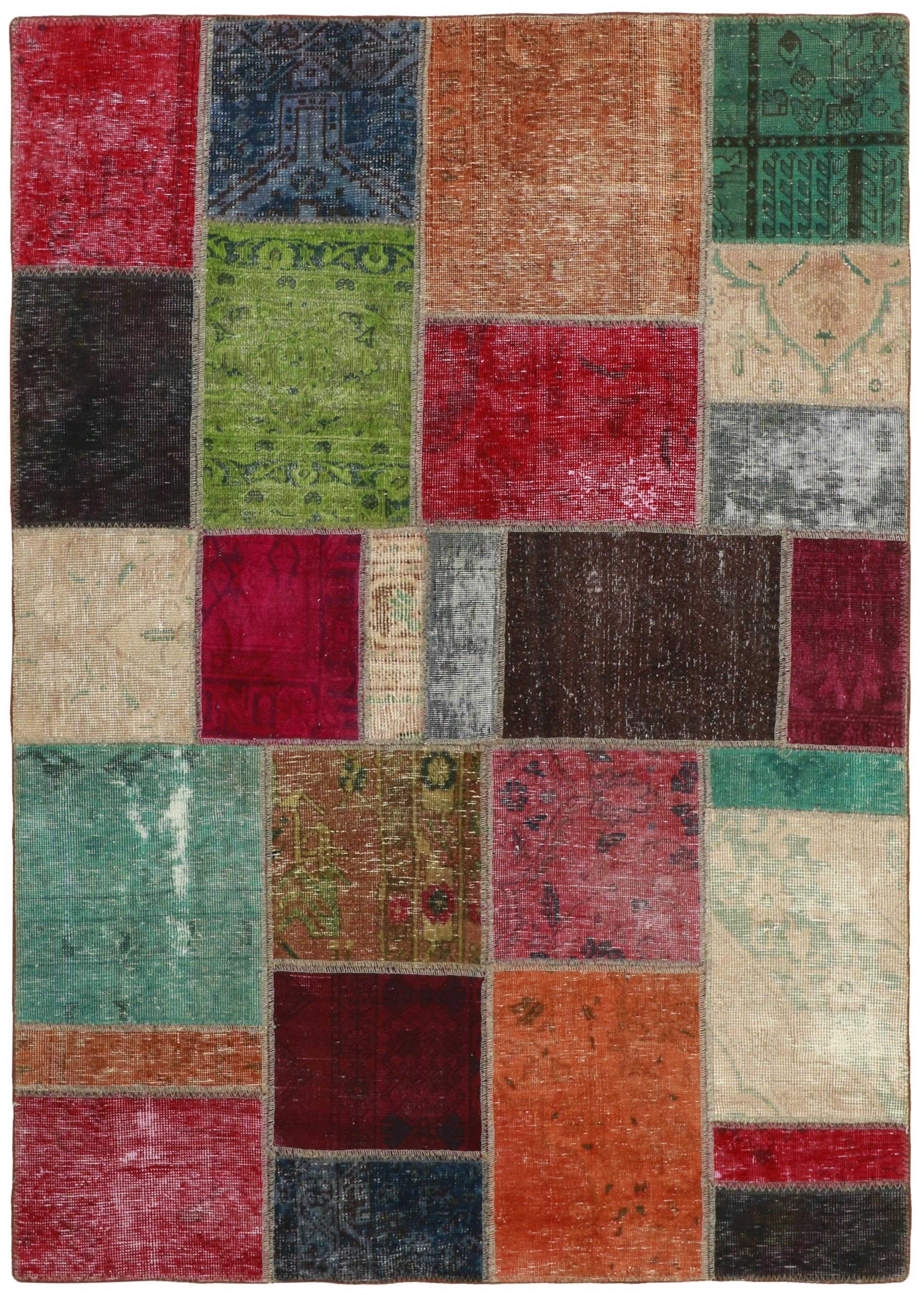 Authentic multicolour patchwork persian rug