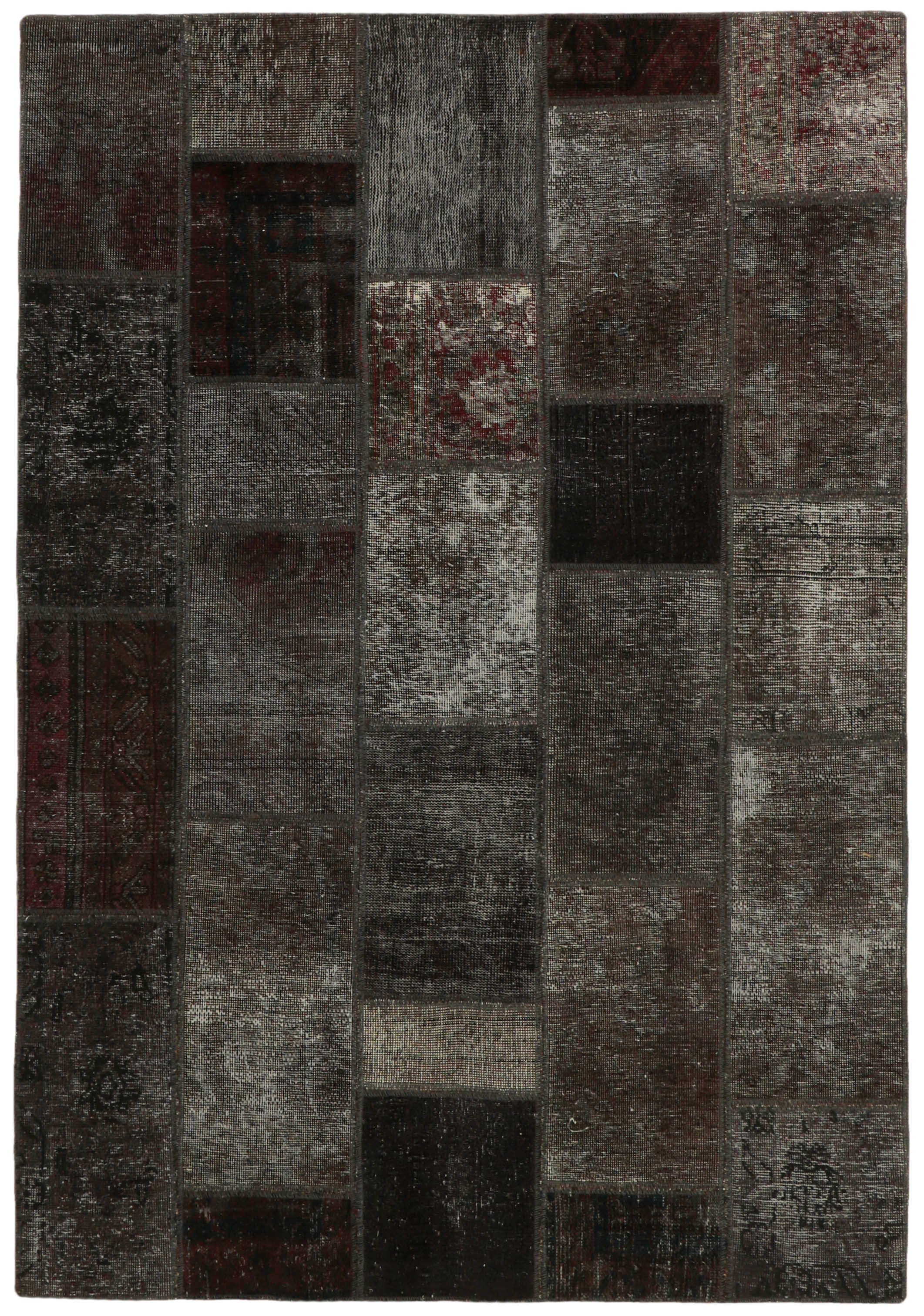 Authentic brown patchwork persian rug