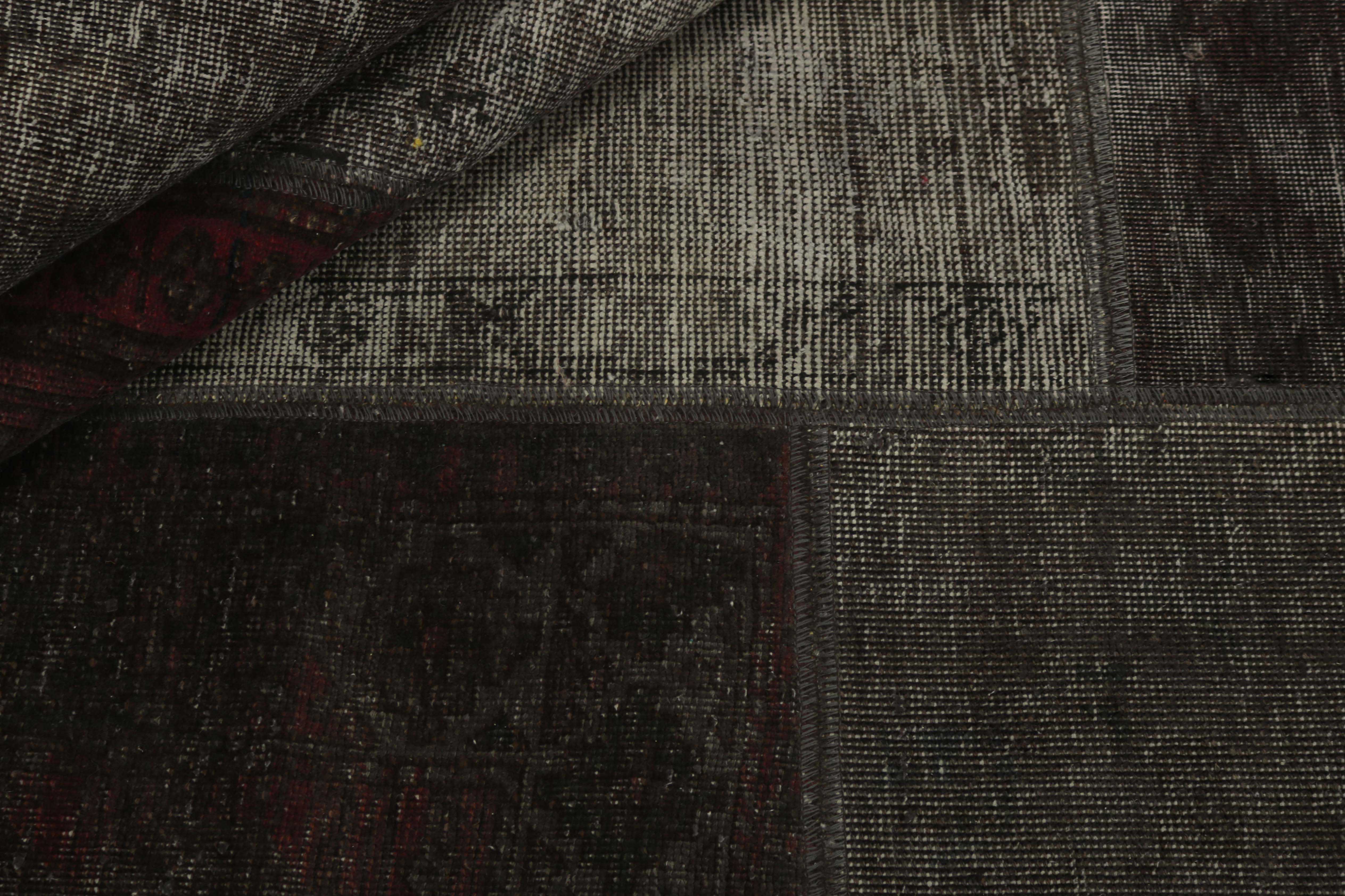 Authentic black patchwork persian rug