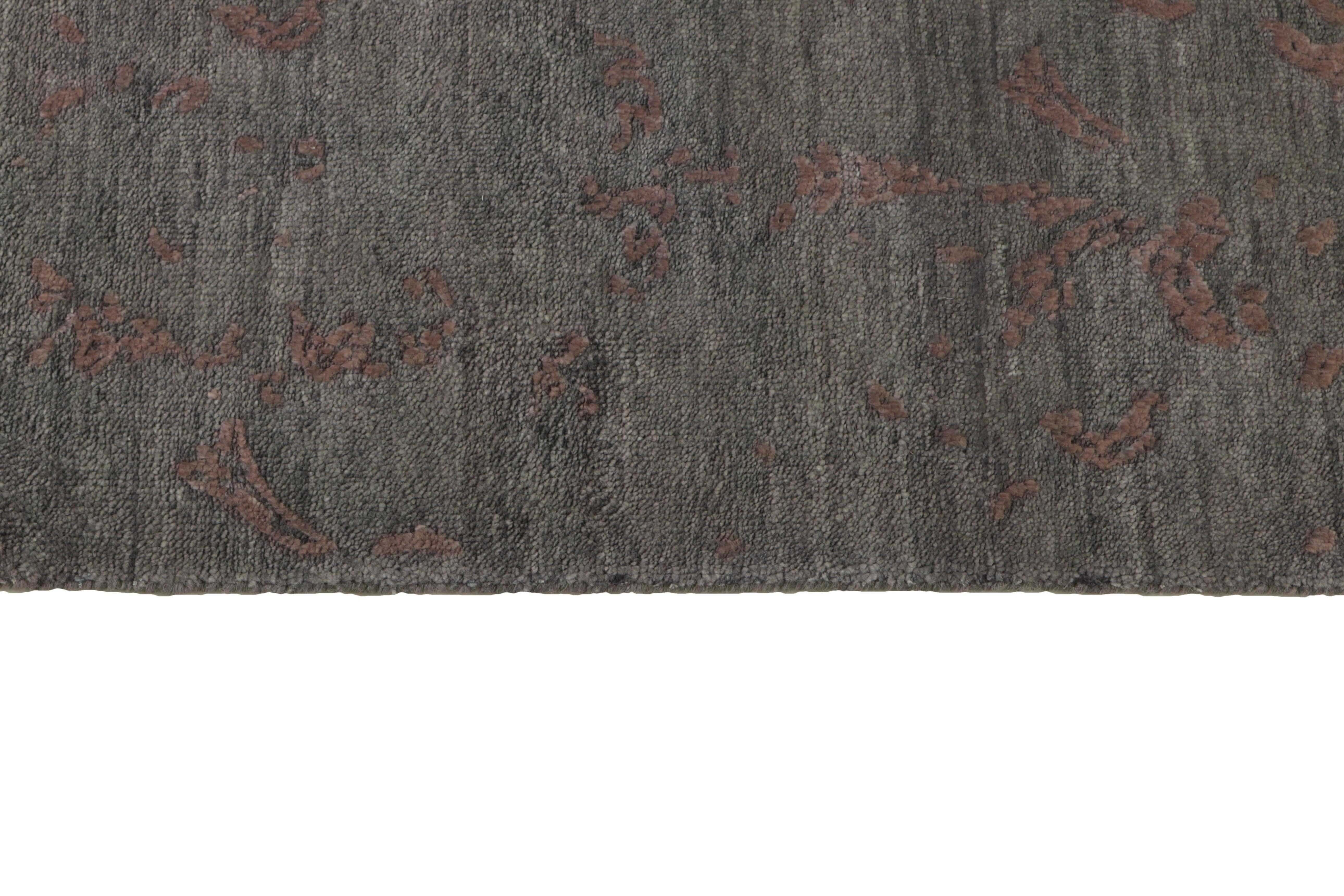 Authentic oriental rug with a damask pattern in brown