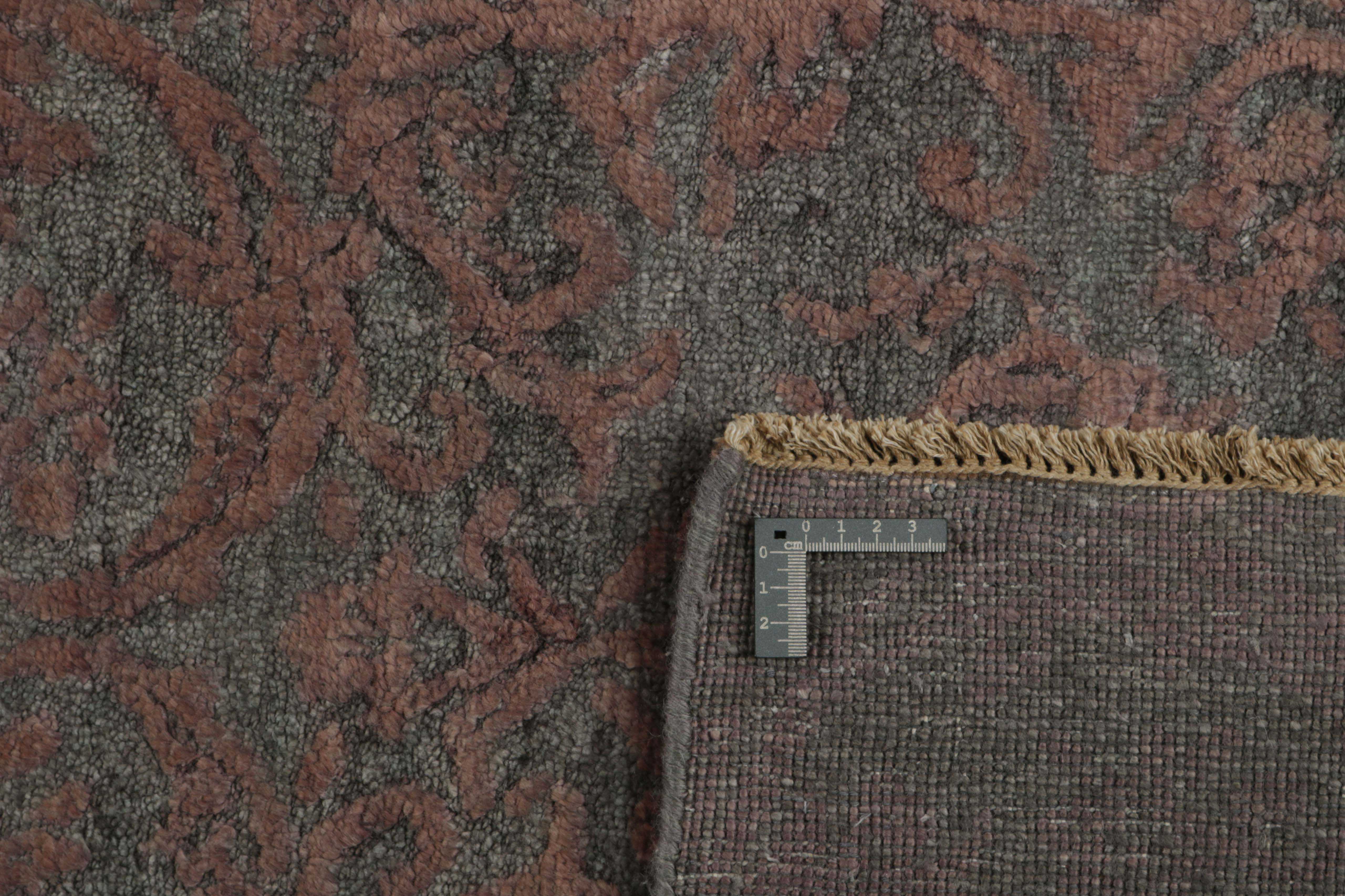 Authentic oriental rug with a damask pattern in brown