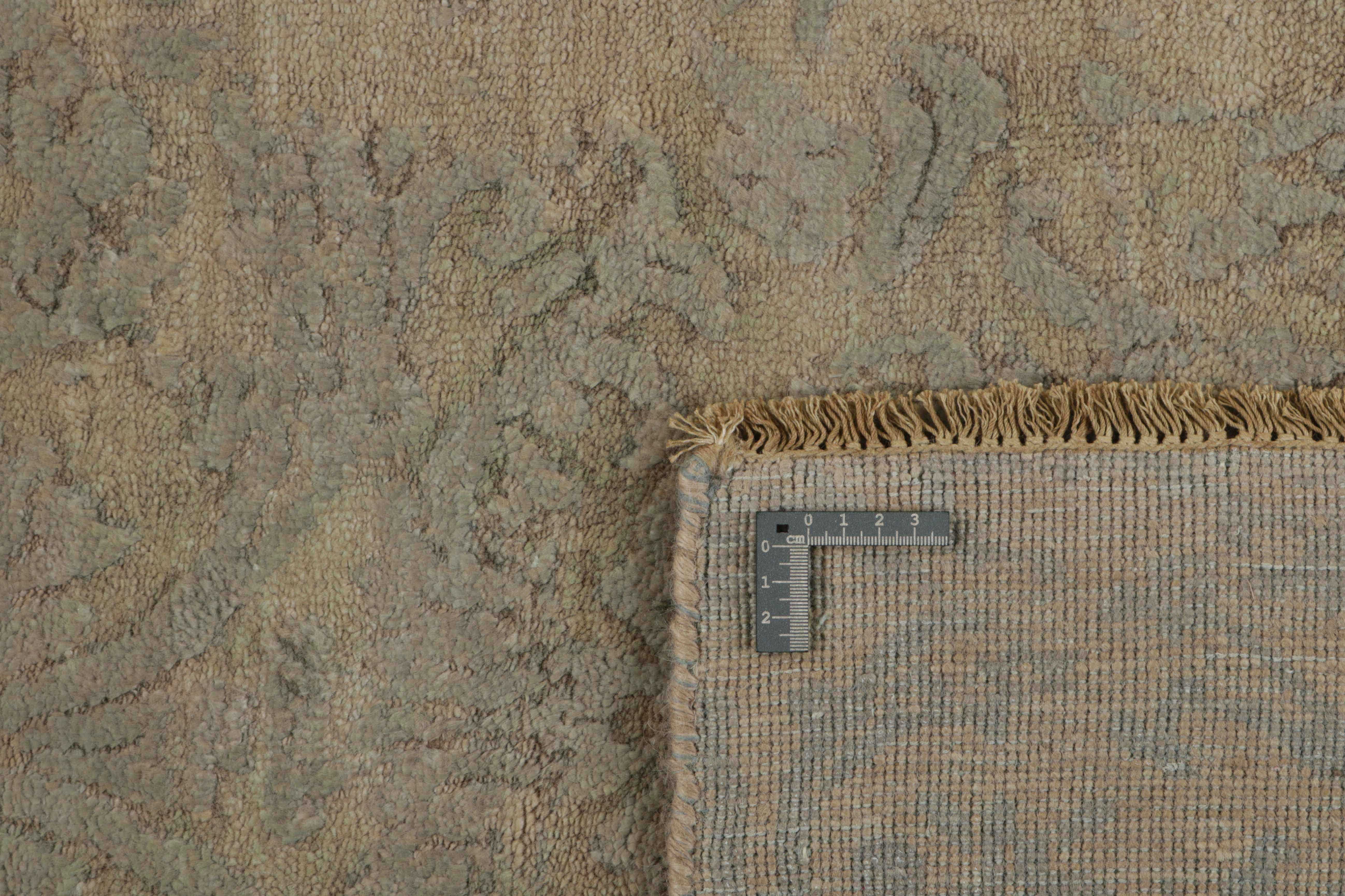 oriental rug with a beige damask pattern