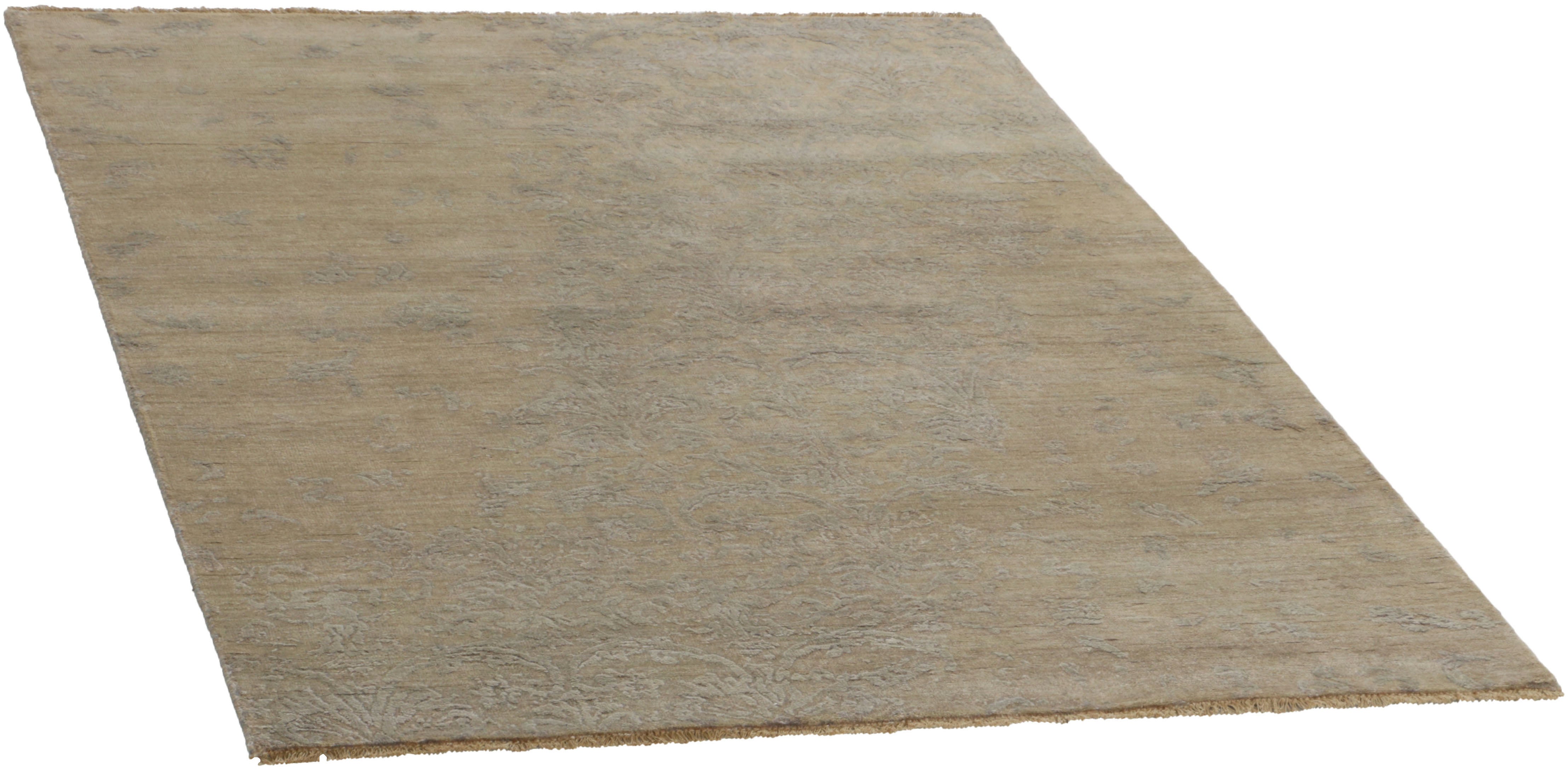 oriental rug with a beige damask pattern