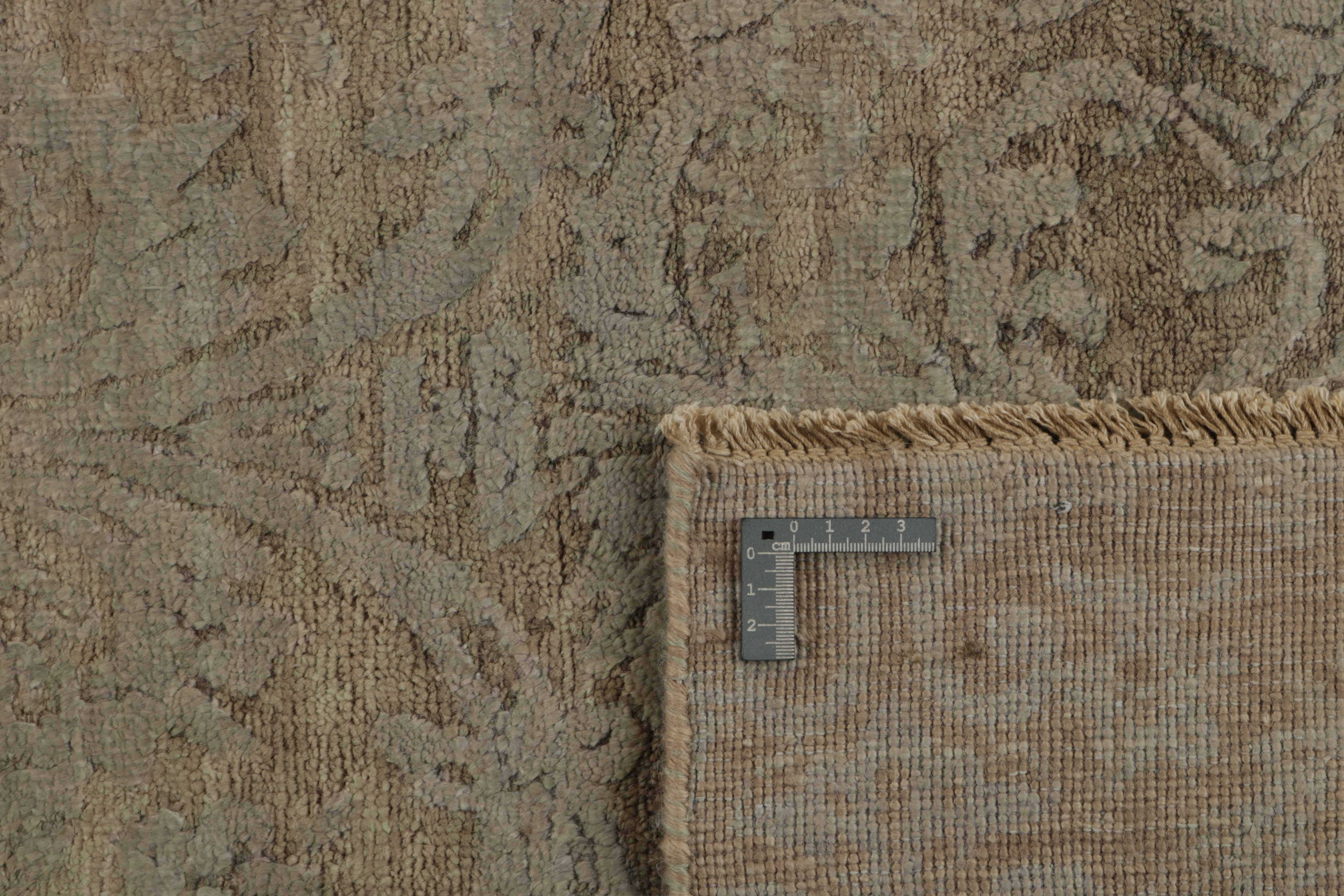 Authentic oriental rug with a damask pattern in brown
