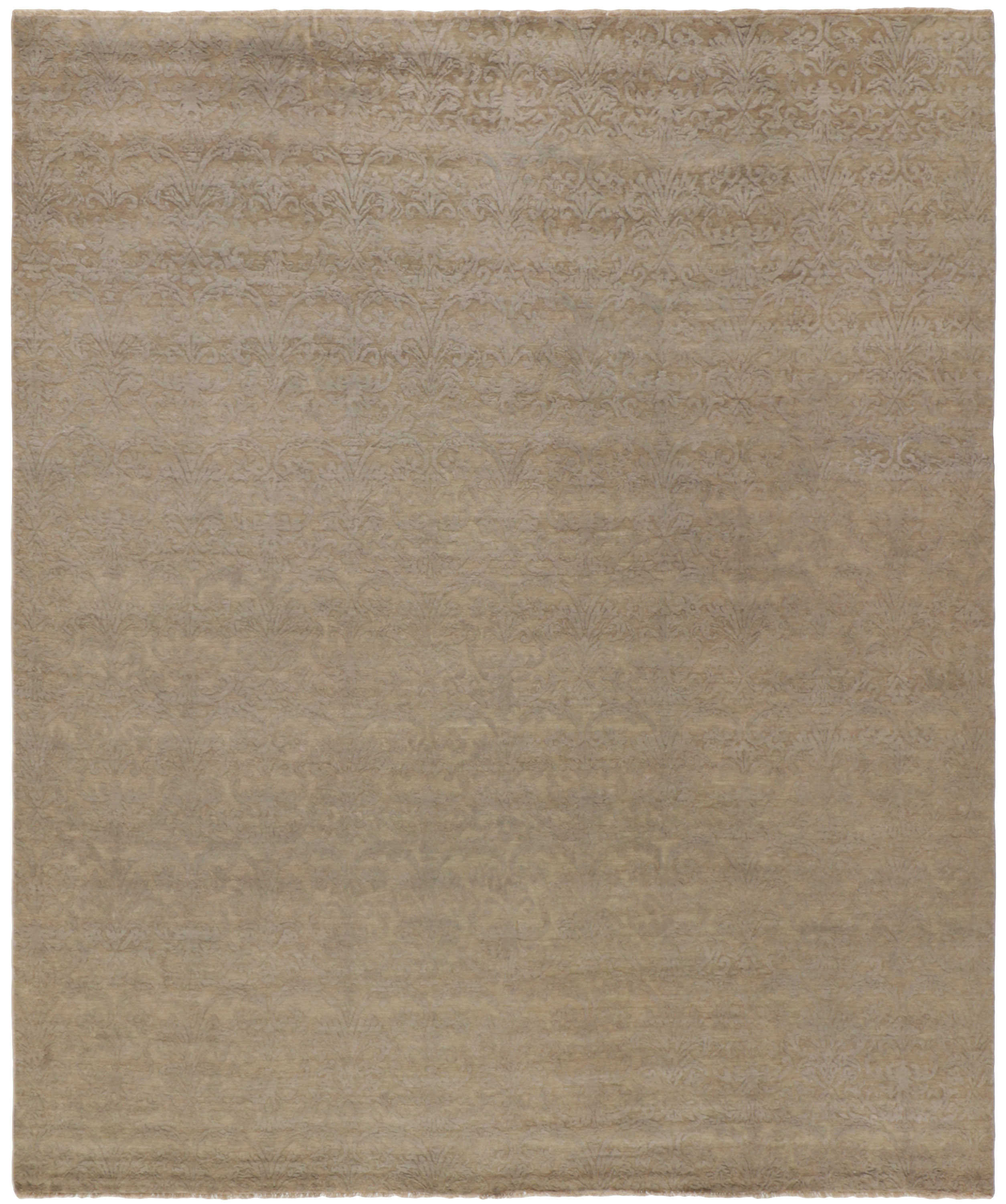 Authentic oriental rug with a damask pattern in brown