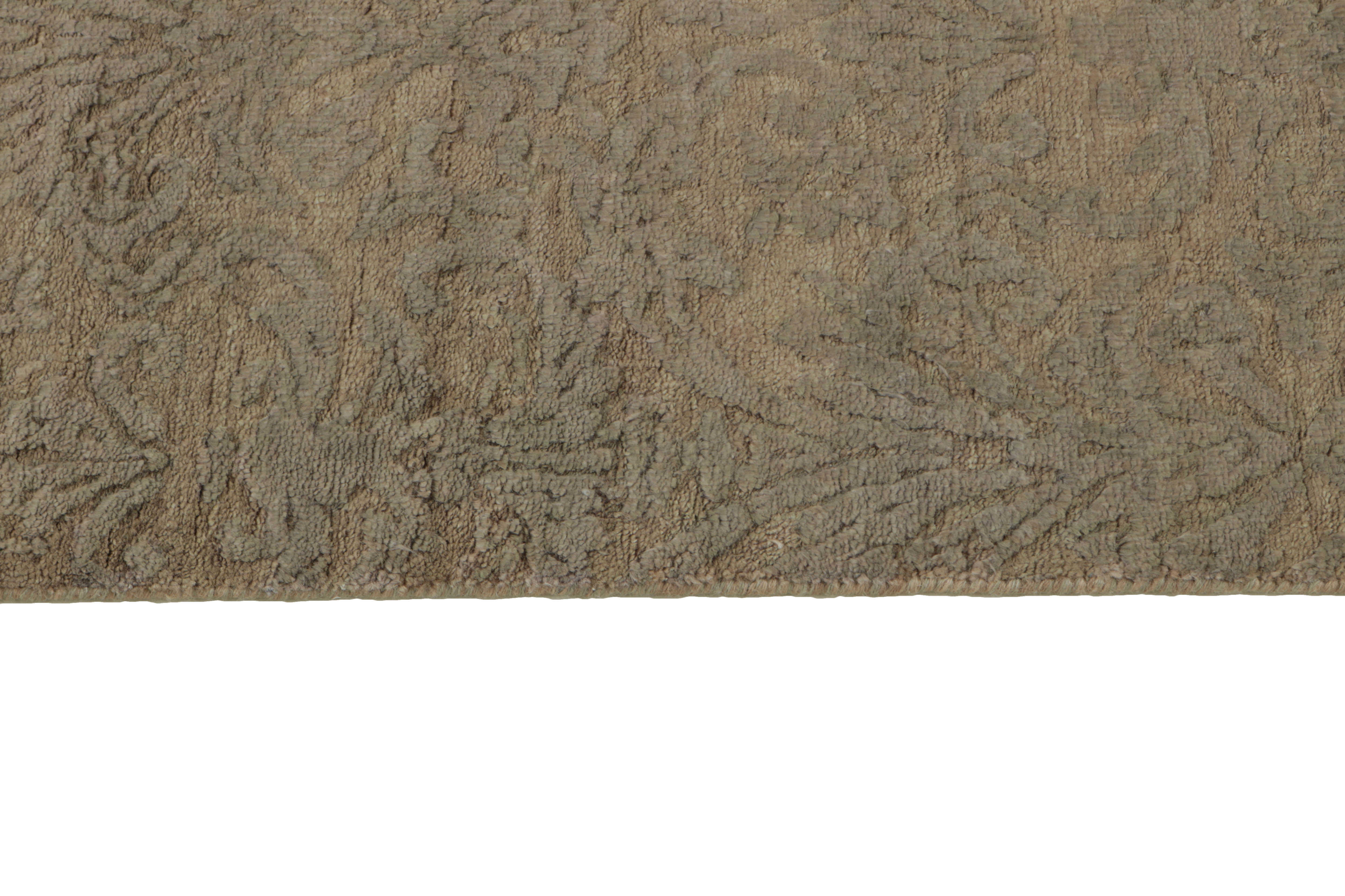 Authentic oriental rug with a damask pattern in brown