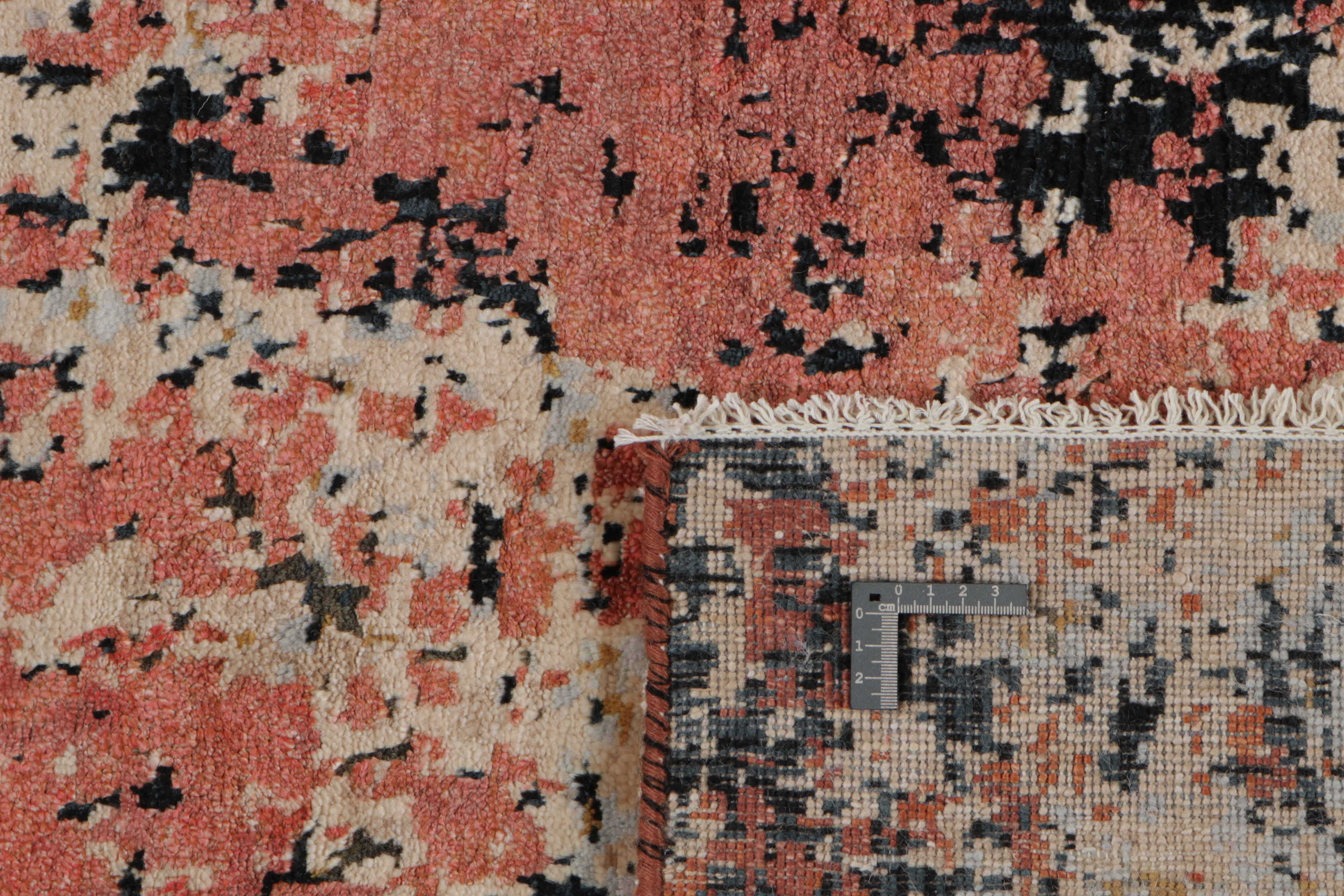 Large coral abstract rug