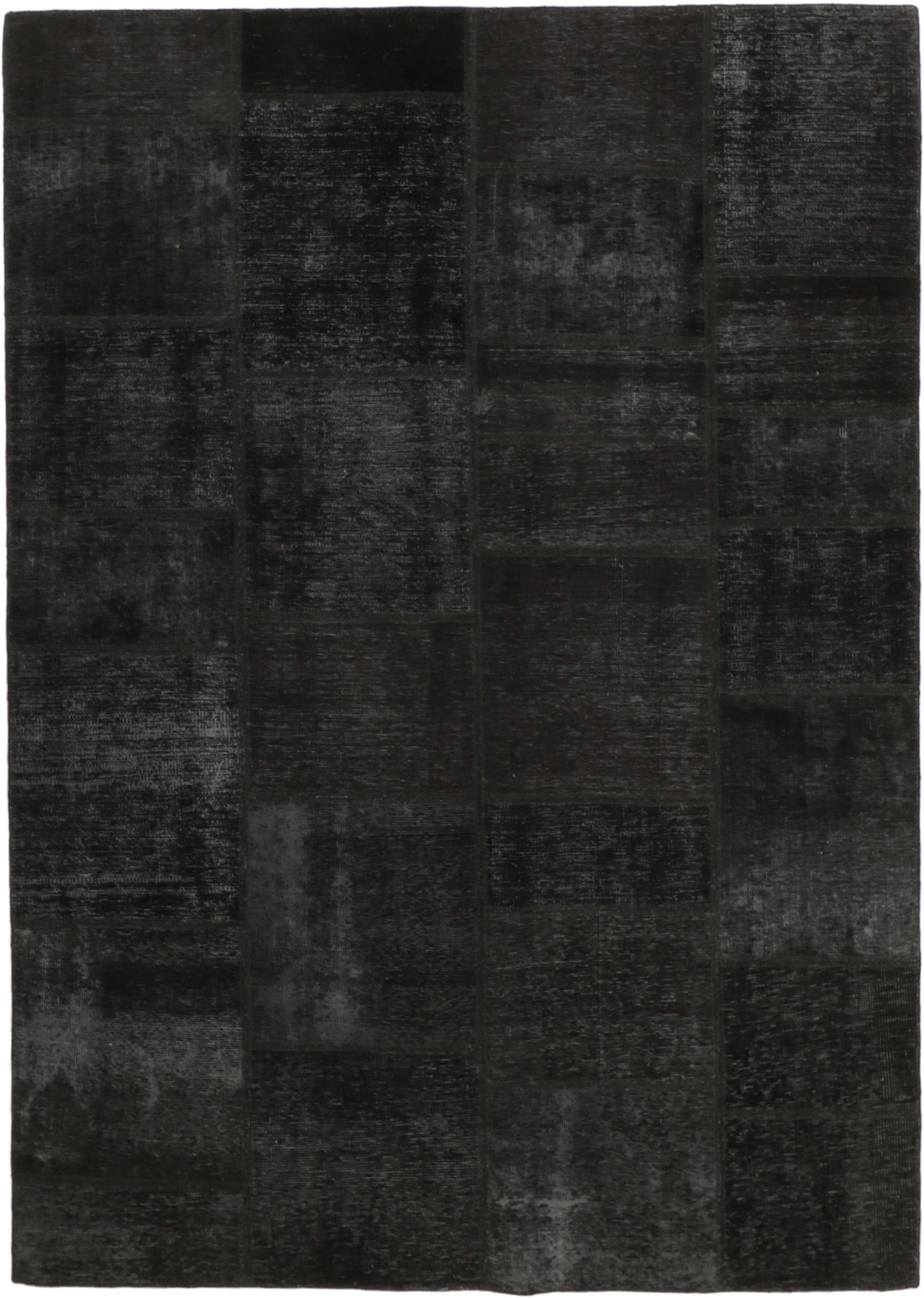 Authentic black patchwork persian rug