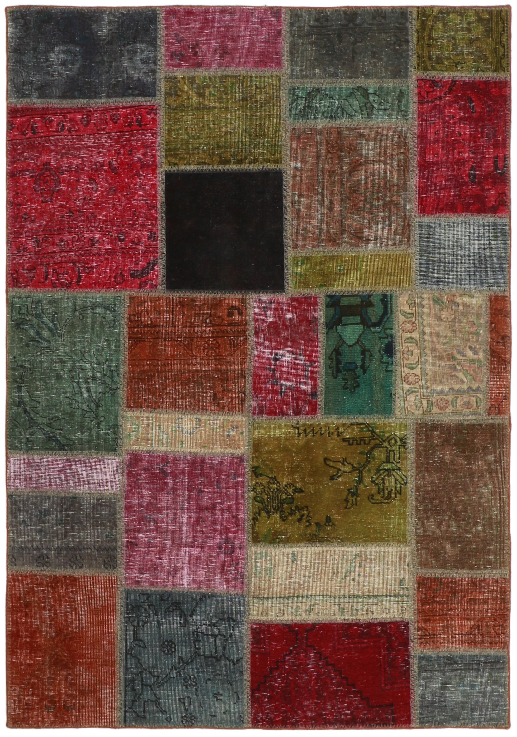 Authentic multicolour patchwork persian rug