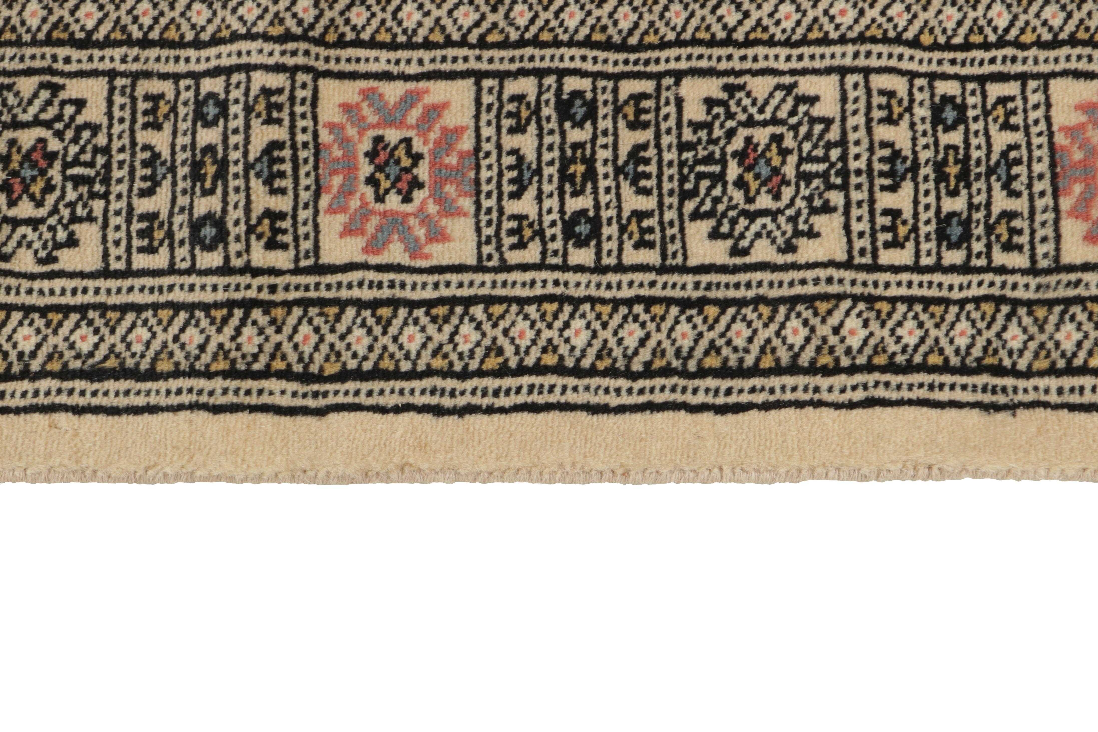 beige oriental runner with traditional gul pattern