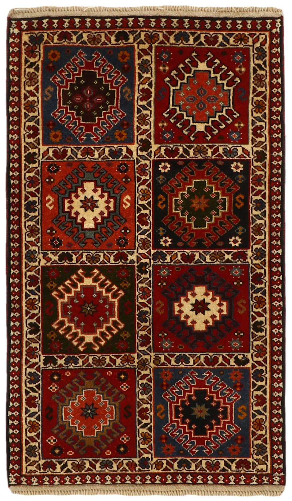 red Authentic persian rug with a traditional design