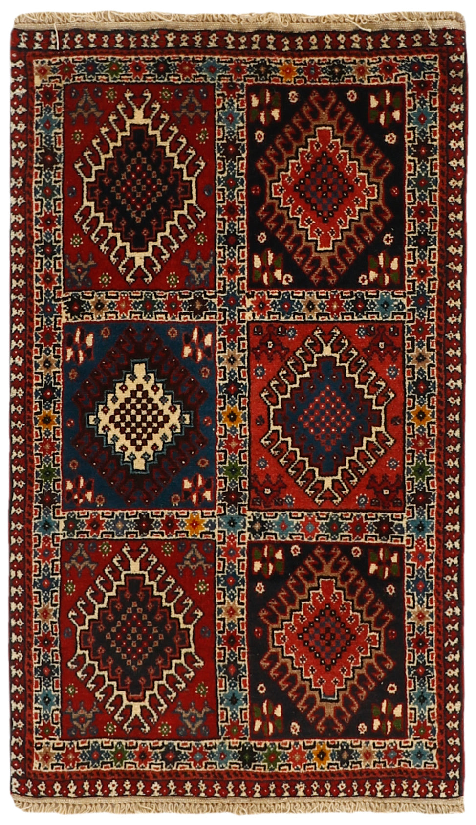 multicolour Authentic persian rug with a traditional design