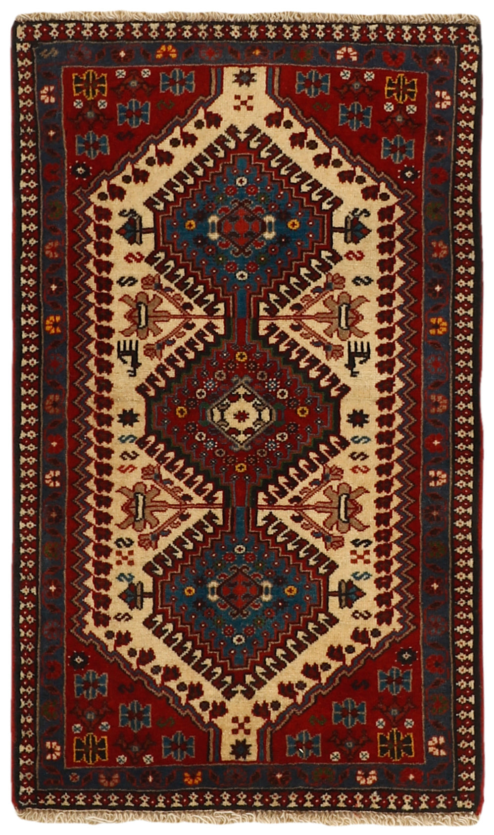 multicolour Authentic persian rug with a traditional design