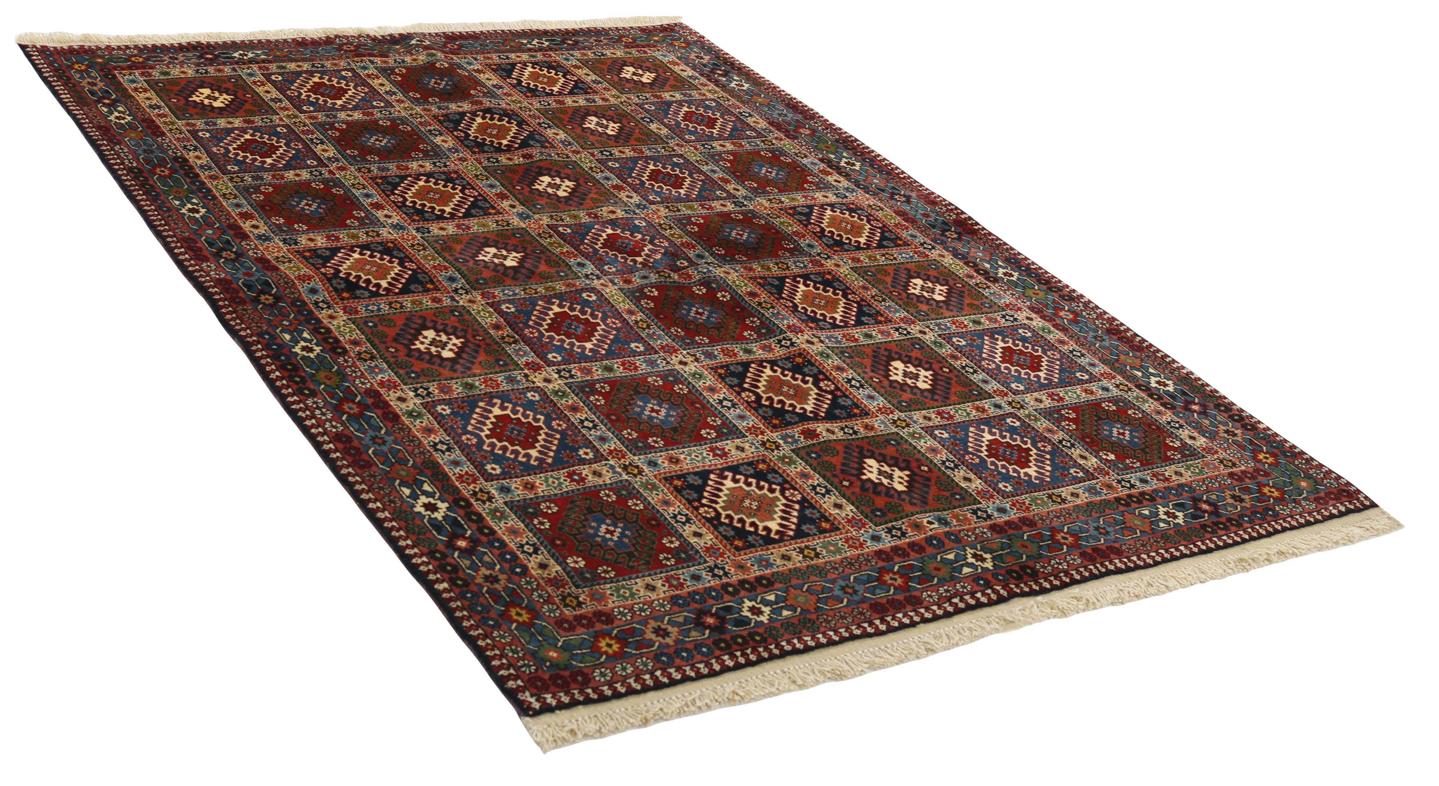 red Authentic persian rug with a traditional design