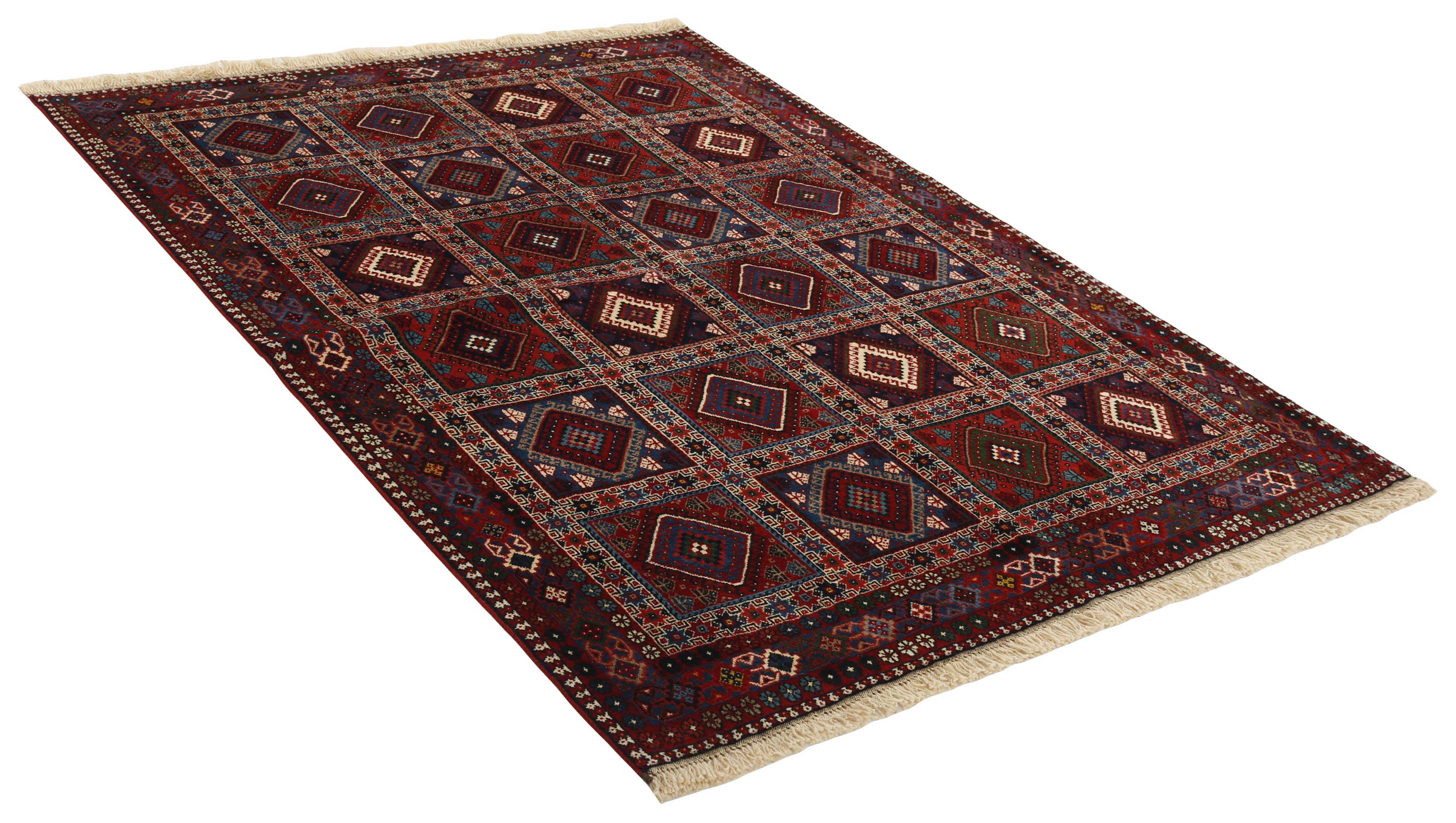 red Authentic persian rug with a traditional design