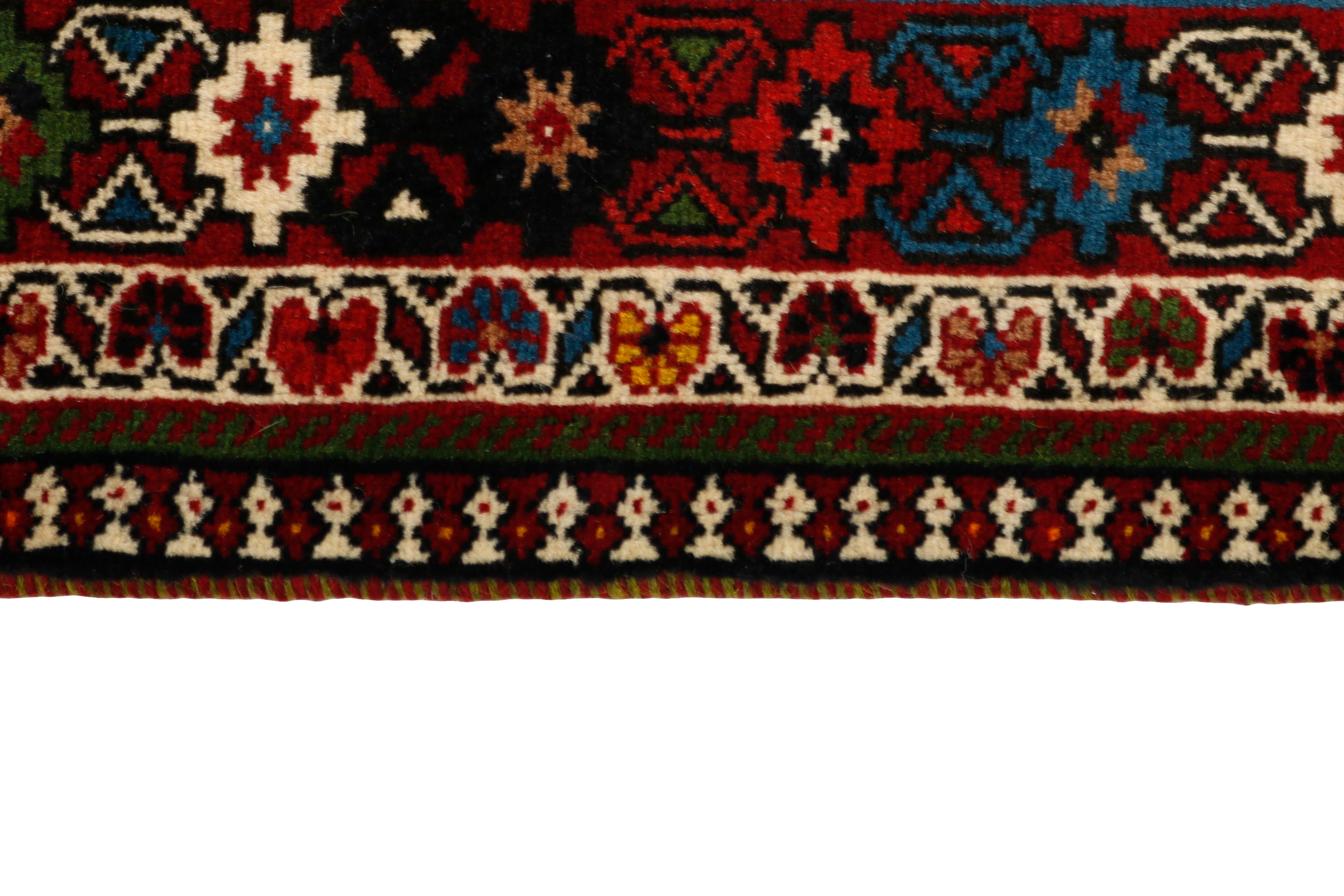 red Authentic persian rug with a traditional design