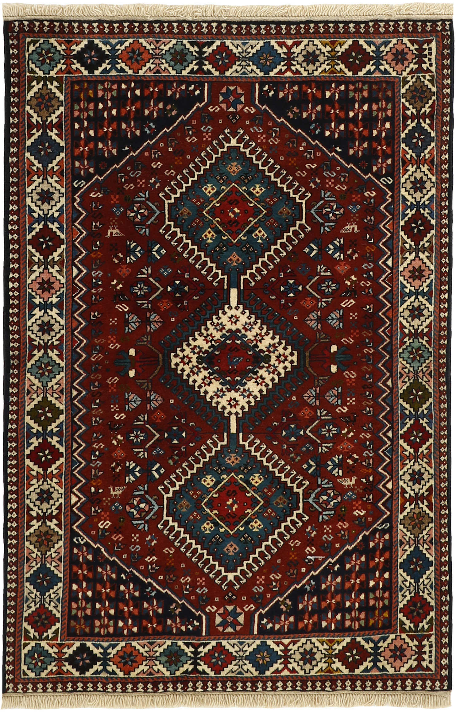 multicolour Authentic persian rug with a traditional design